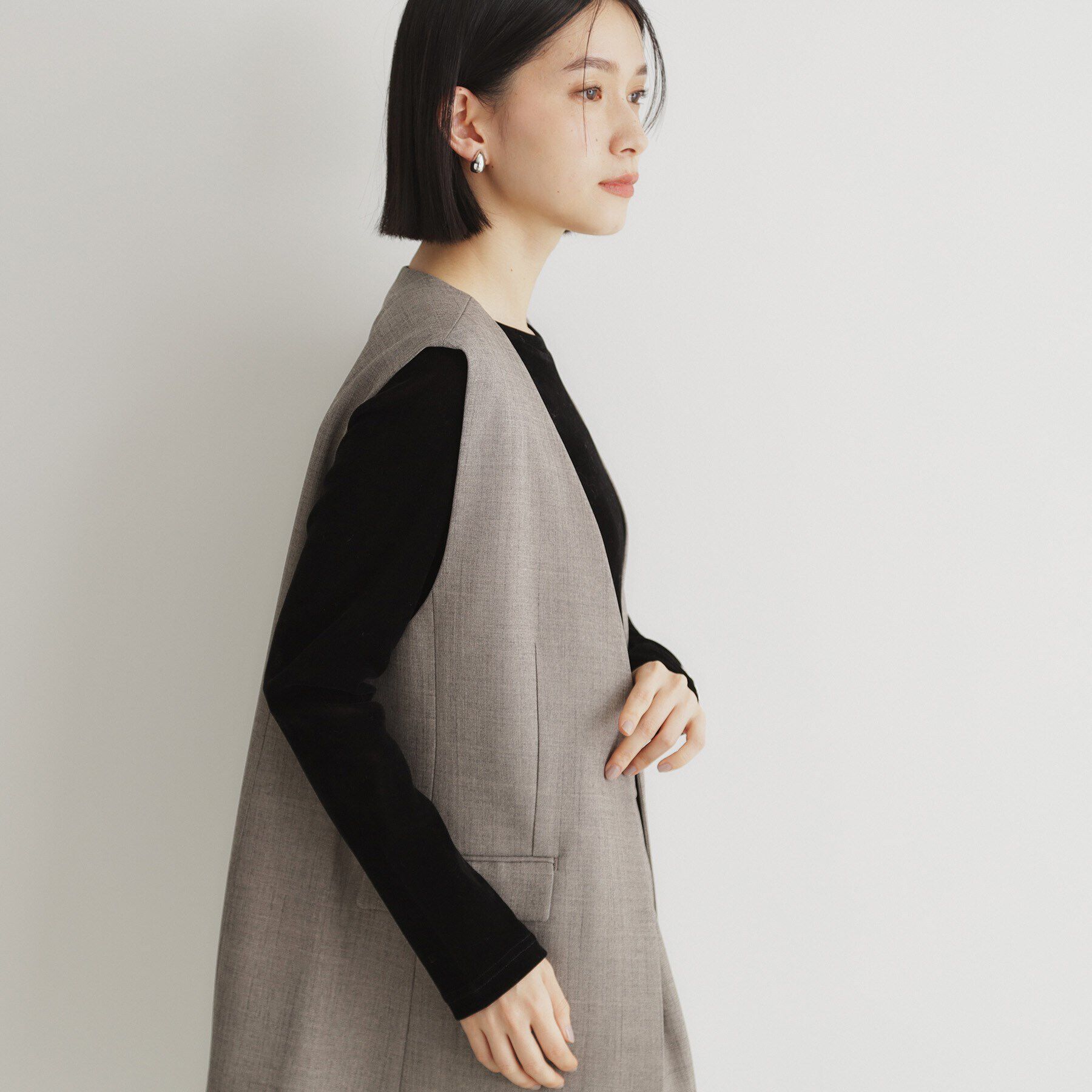 THE SHOP TK「クラッシュベロア長袖【洗える】」|Tシャツ・カットソー|