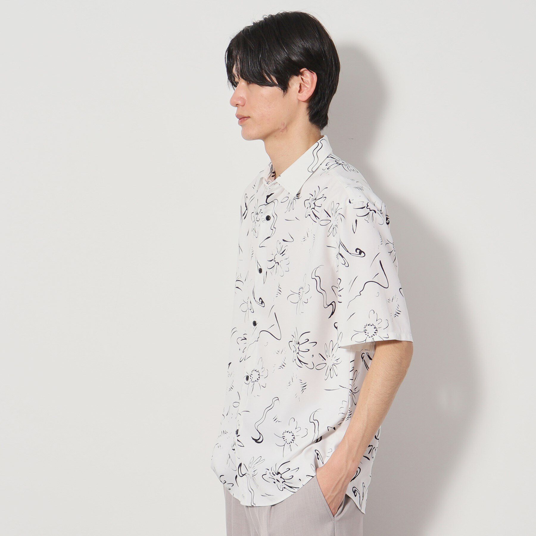 THE SHOP TK「ドライポリプリント半袖シャツ　洗える/吸水速乾」|シャツ・ブラウス|