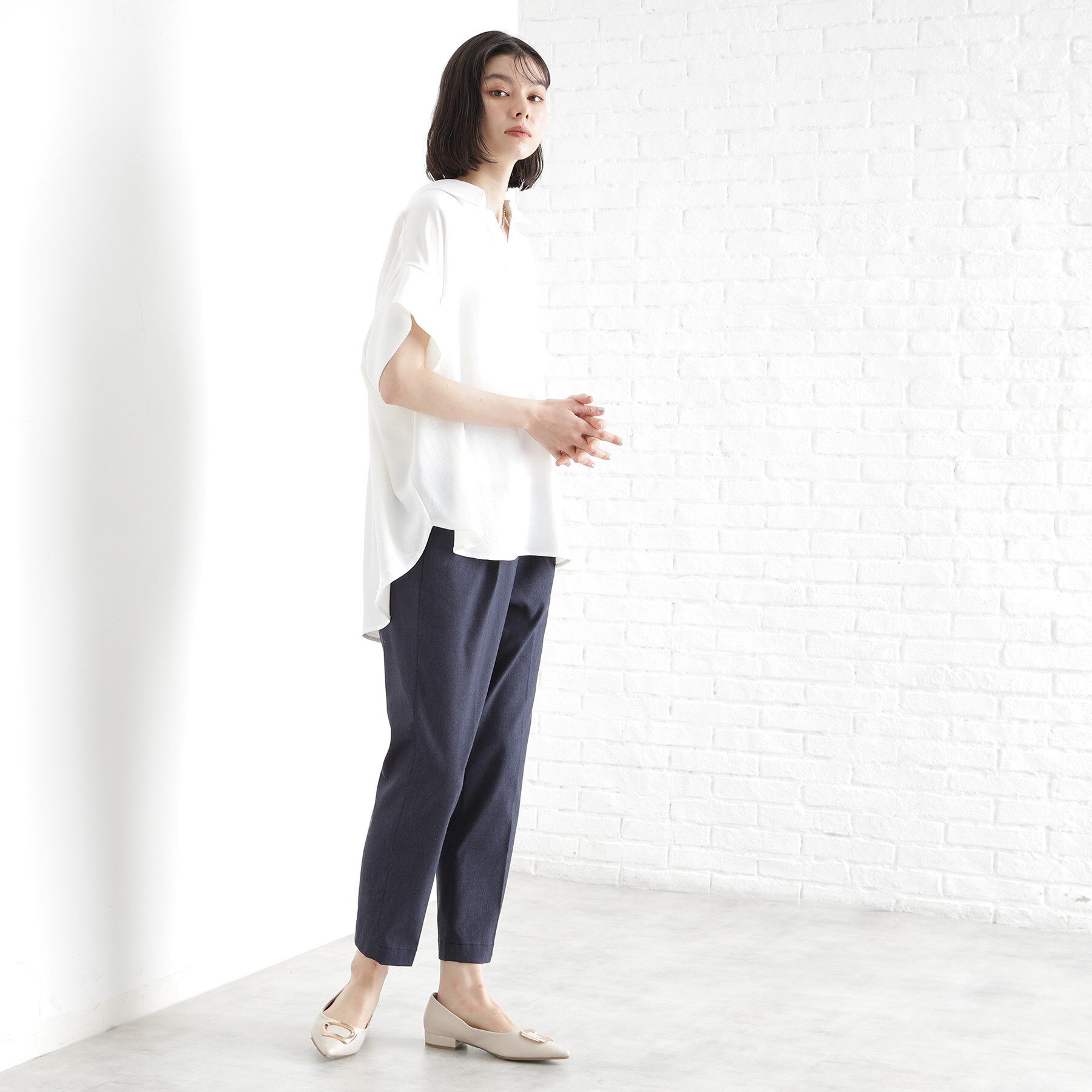 THE SHOP TK「スキッパーシャツ【防シワ/接触冷感/洗濯機OK/セットアップ可】」|シャツ・ブラウス|