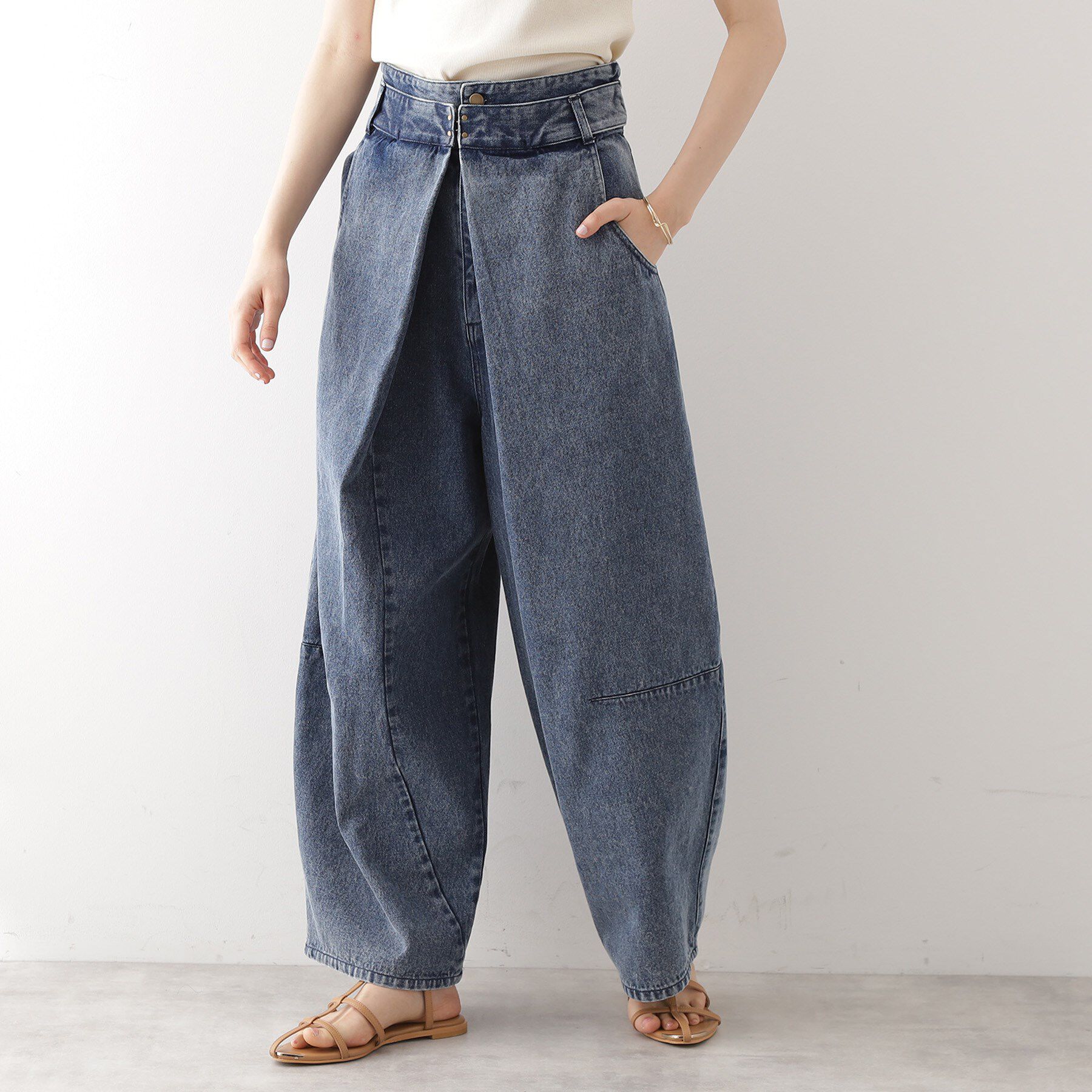 THE SHOP TK「バレル風タックパンツ【洗濯機OK】」|その他|