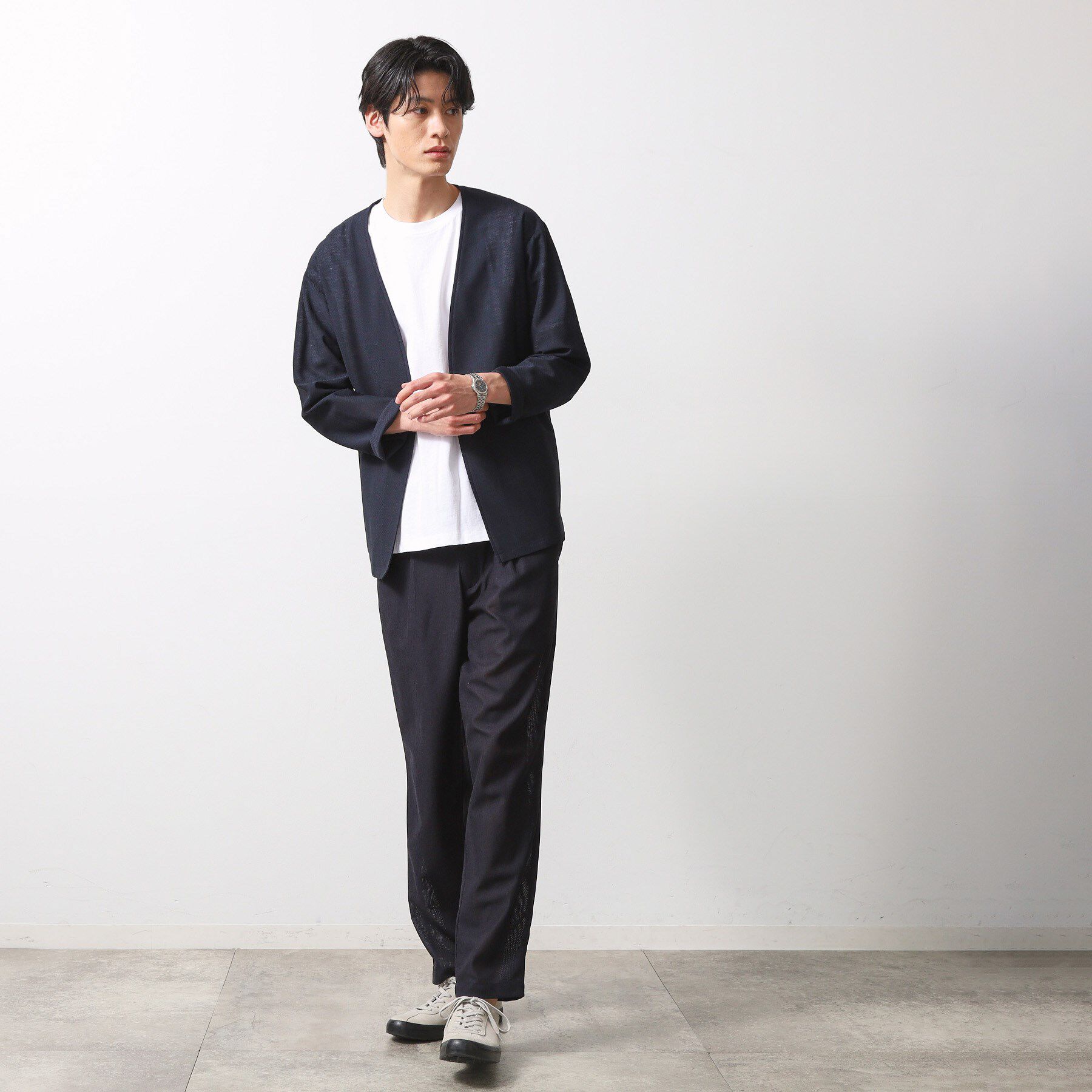 THE SHOP TK「シャリルジャージカーディガン 洗濯機OK/吸水速乾/イージーケア/セットアップ可」|カーディガン|