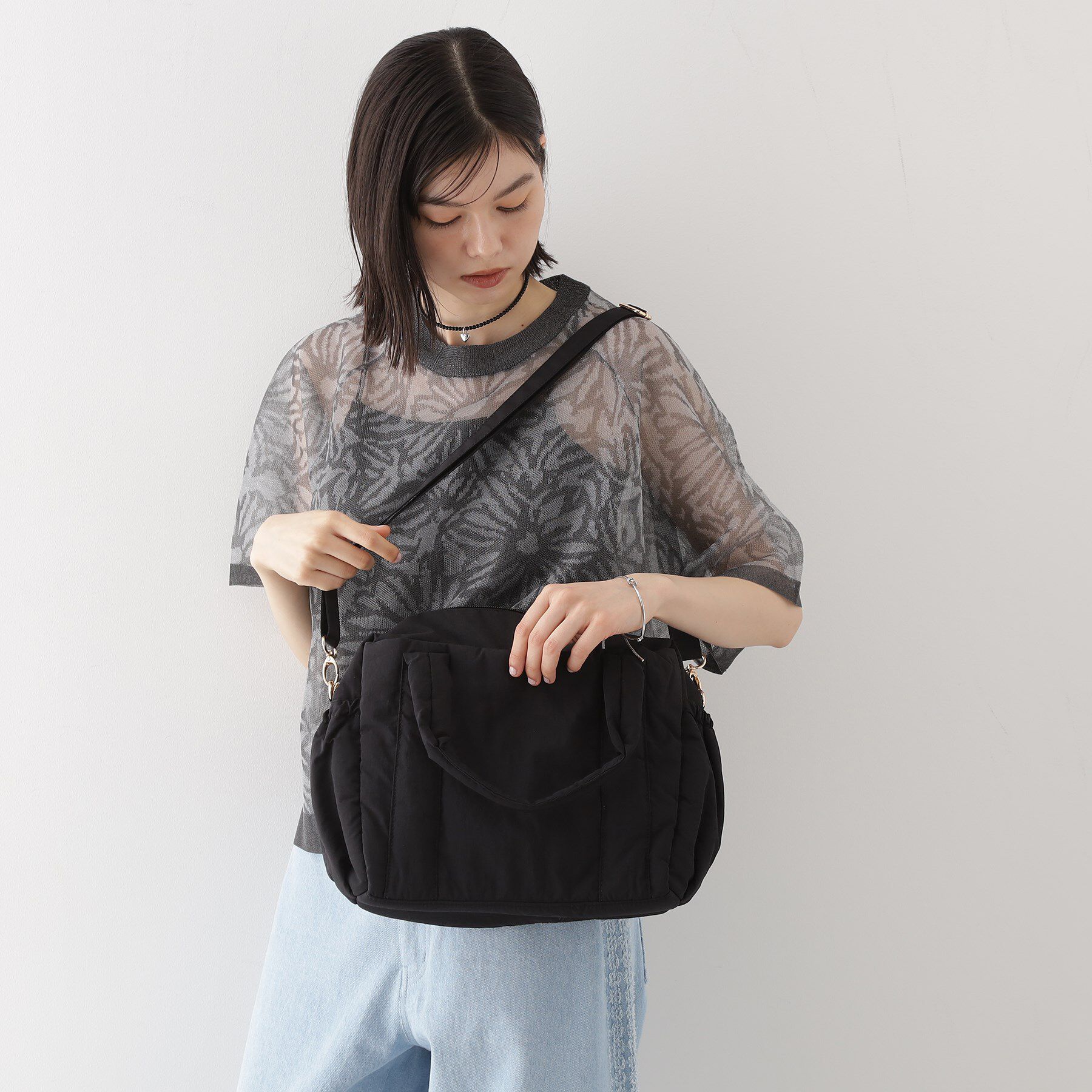 THE SHOP TK「【10ポケット/2WAY】ワッシャーナイロンバッグ」|ハンドバッグ|