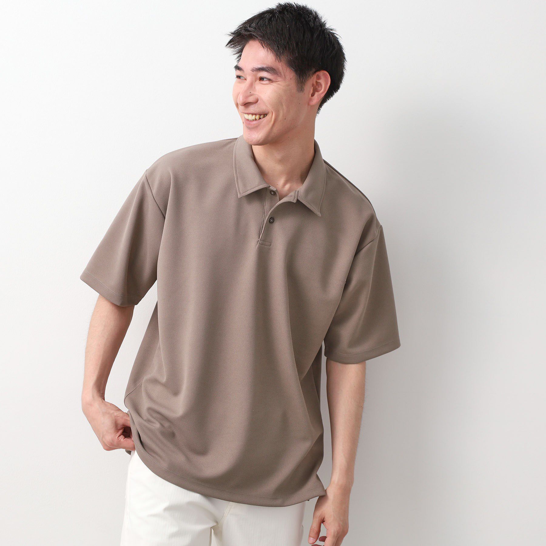 THE SHOP TK「ドライタッチカノコポロシャツ 【洗濯機OK/さらさら】」|ポロシャツ|モカブラウン(042