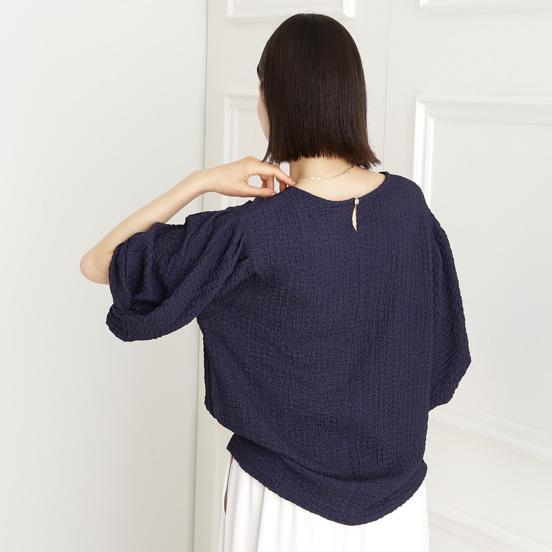 THE SHOP TK「【人気デザイン再入荷】ポコポコ袖タックプルオーバー/体型カバー/洗濯機OK」|Tシャツ・カットソー|