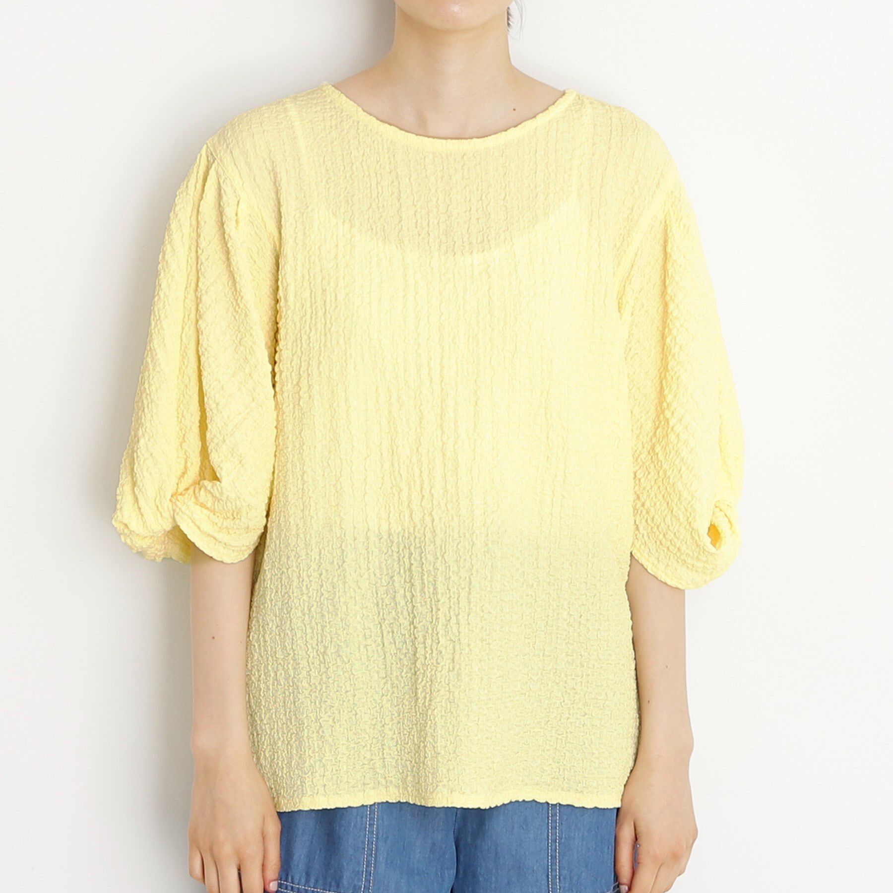 THE SHOP TK「【人気デザイン再入荷】ポコポコ袖タックプルオーバー/体型カバー/洗濯機OK」|Tシャツ・カットソー|