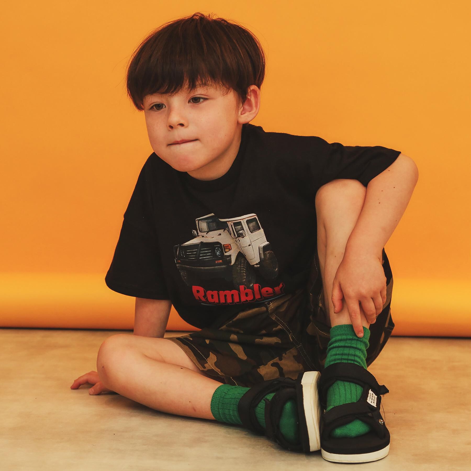 THE SHOP TK「【110－160】デニム＆カモフラ柄ハーフパンツ/洗濯機OK」|その他|