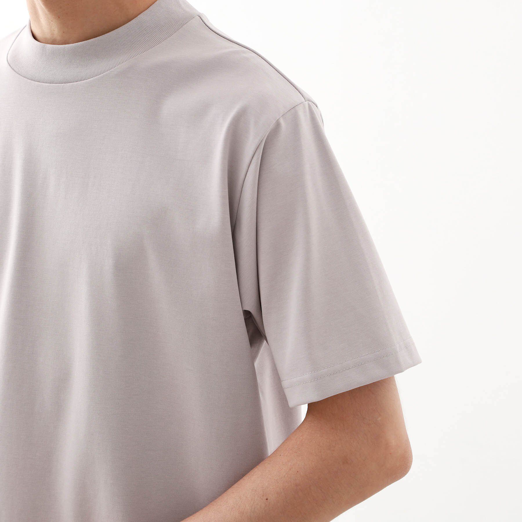 THE SHOP TK「モックネックプレーティング半袖Tシャツ 【接触冷感/洗濯機OK】」|Tシャツ・カットソー|