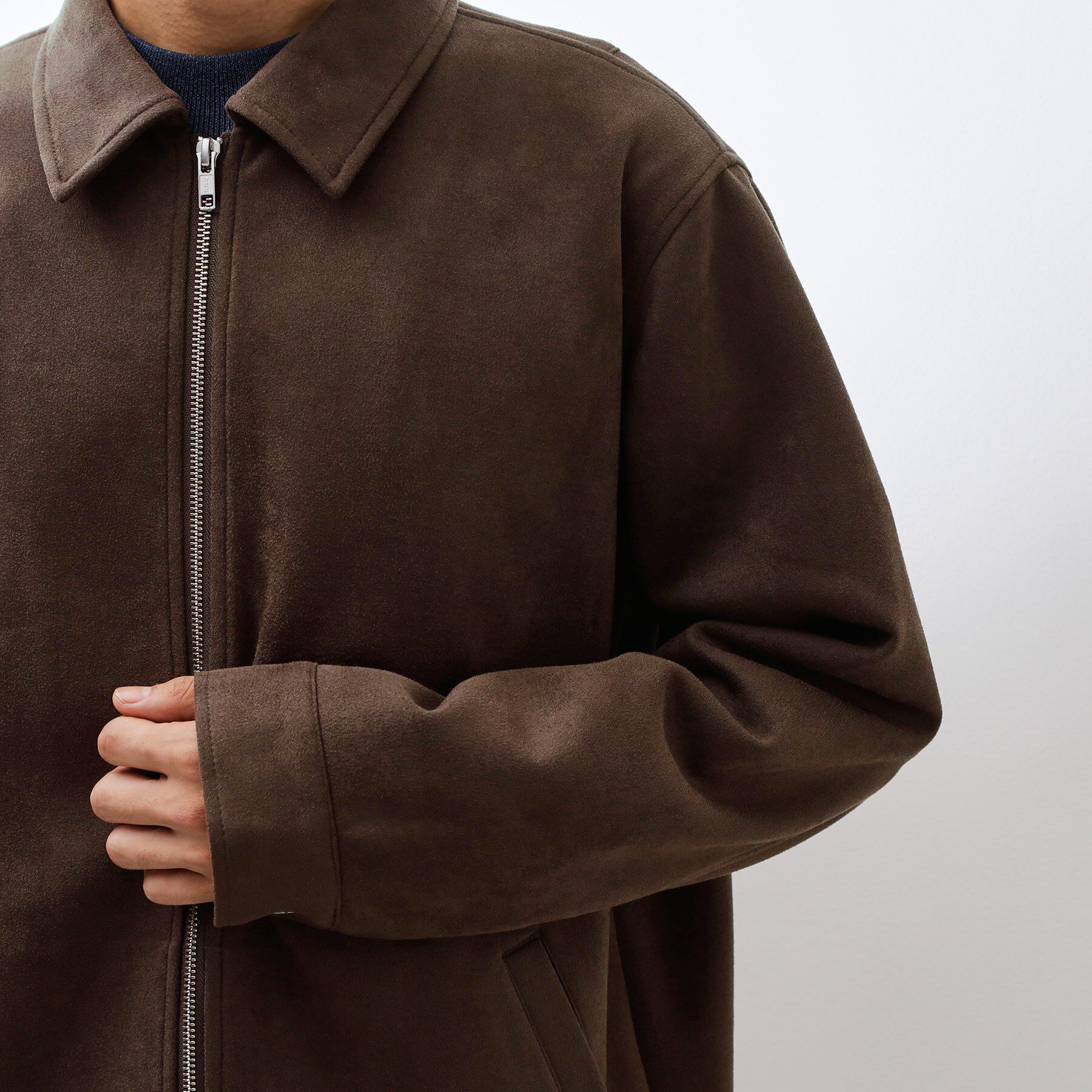 THE SHOP TK「フェイクスエードジップブルゾン【手洗いOK】」|ブルゾン・スタジャン|