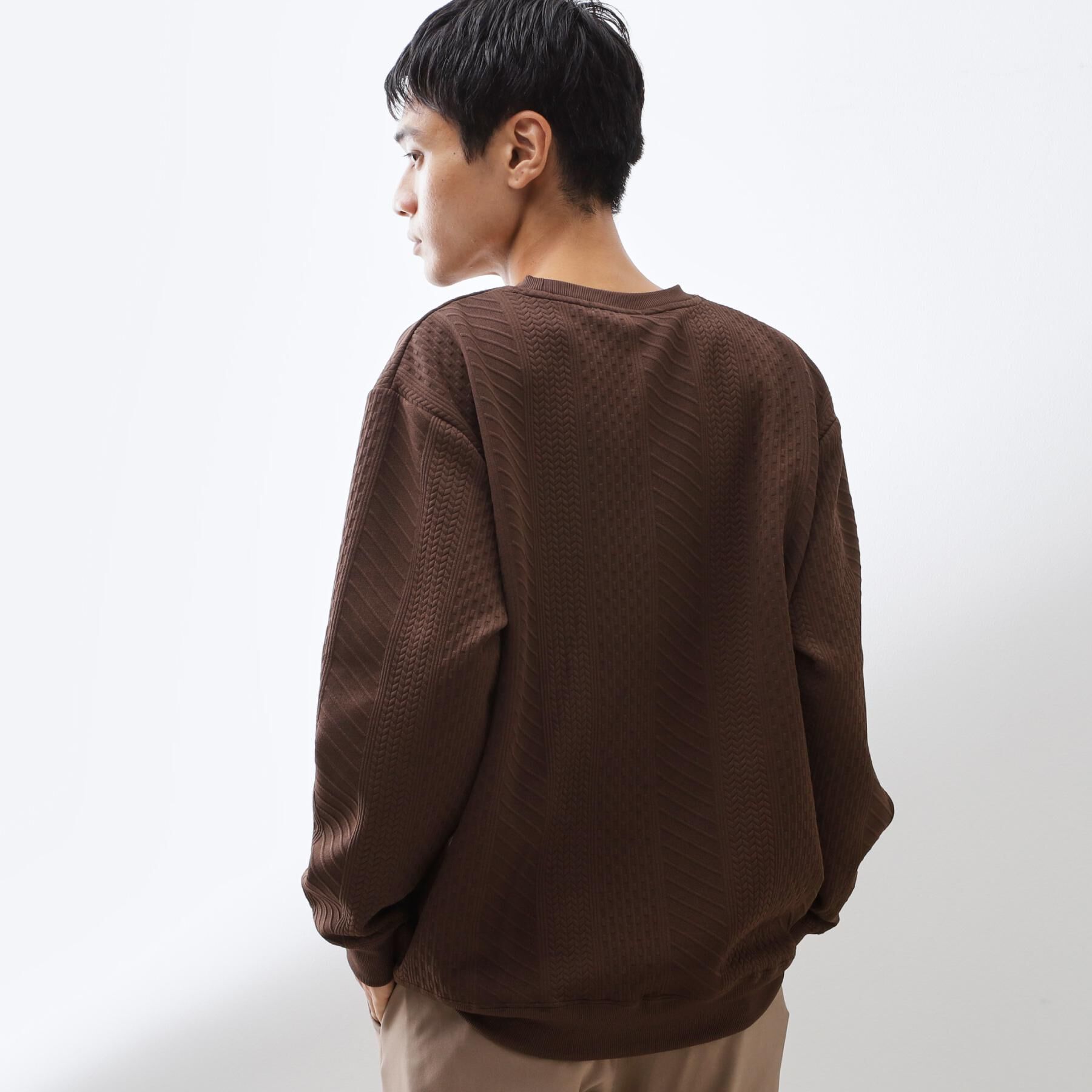 THE SHOP TK「【無地に飽きた方へ】ふくれジャカードスウェット　洗濯機OK/6色展開/ユニセックスでおすすめ！」|パーカー|