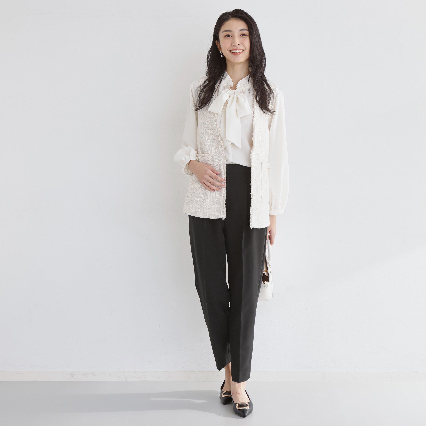 THE SHOP TK「【通勤・セレモニー】美脚シルエット ダブルクロステーパードパンツ/セットアップ可」|その他|