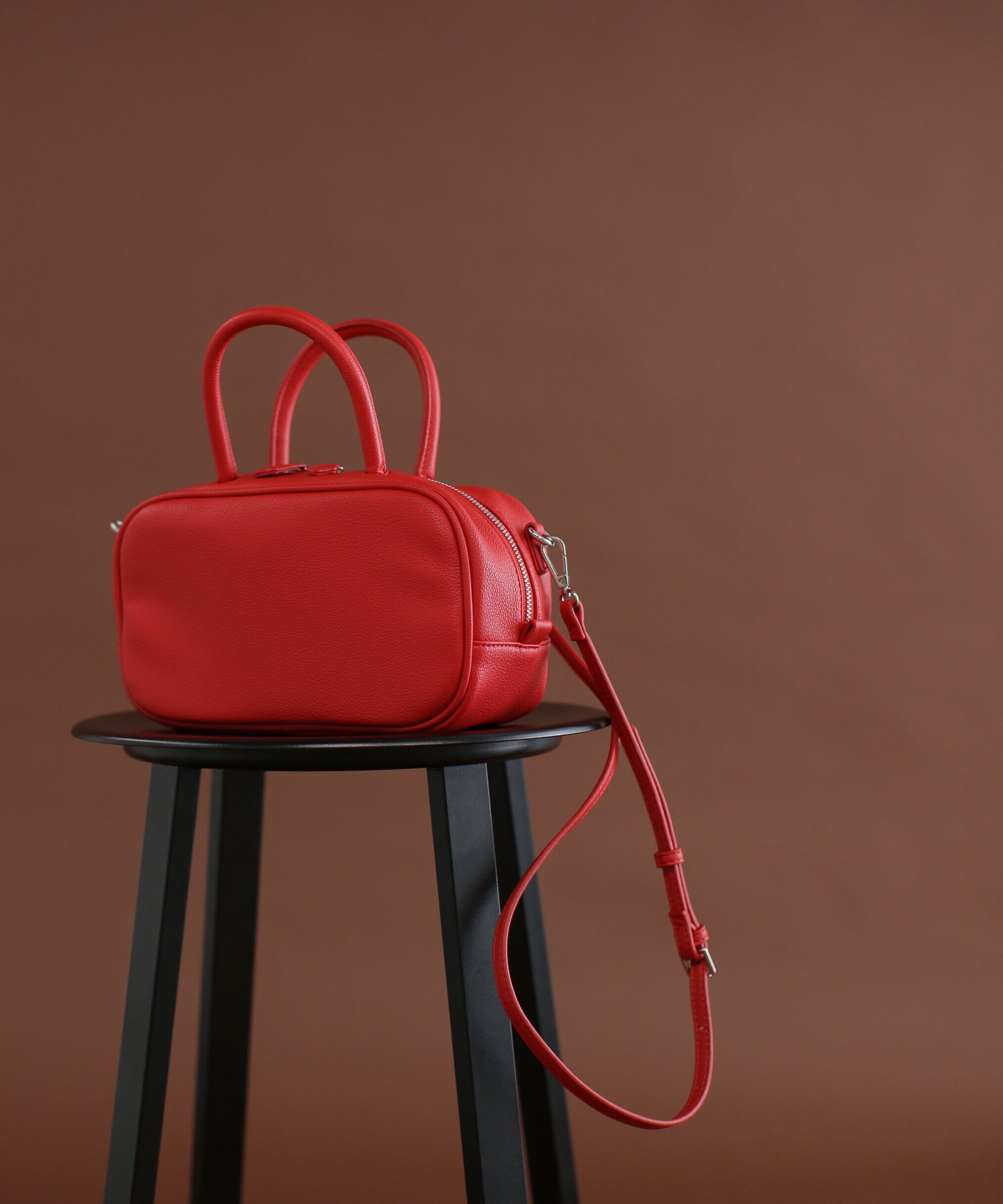  「スクエアボストンバッグ」|ショルダー・メッセンジャー|レッド