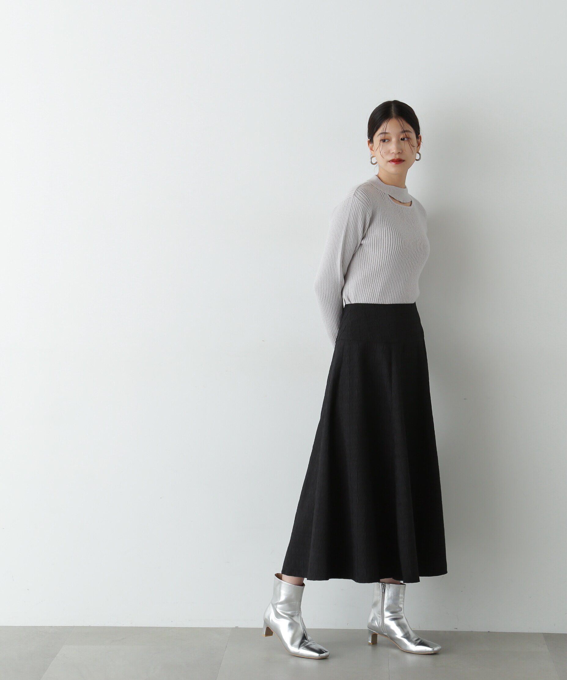  「ジャガードフレアスカート《S Size Line》」|スカート|