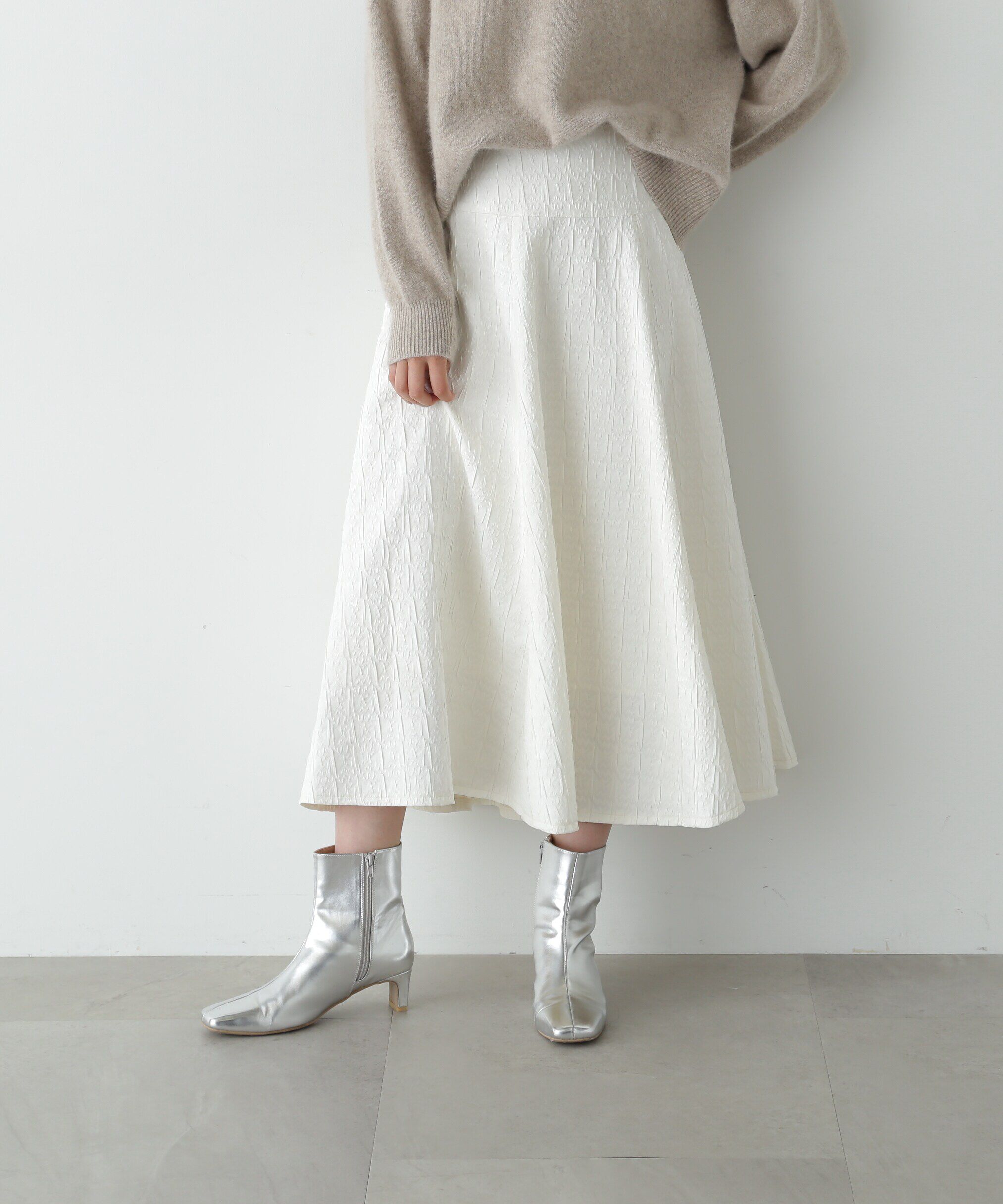  「ジャガードフレアスカート《S Size Line》」|スカート|