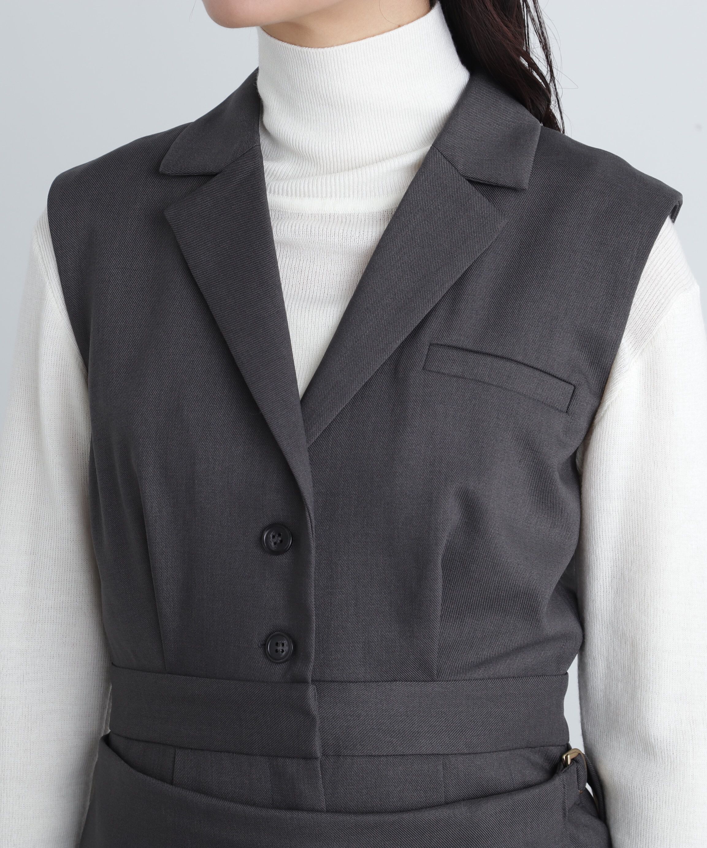  「ラップ風テイラードジャンパースカート」|ワンピース|