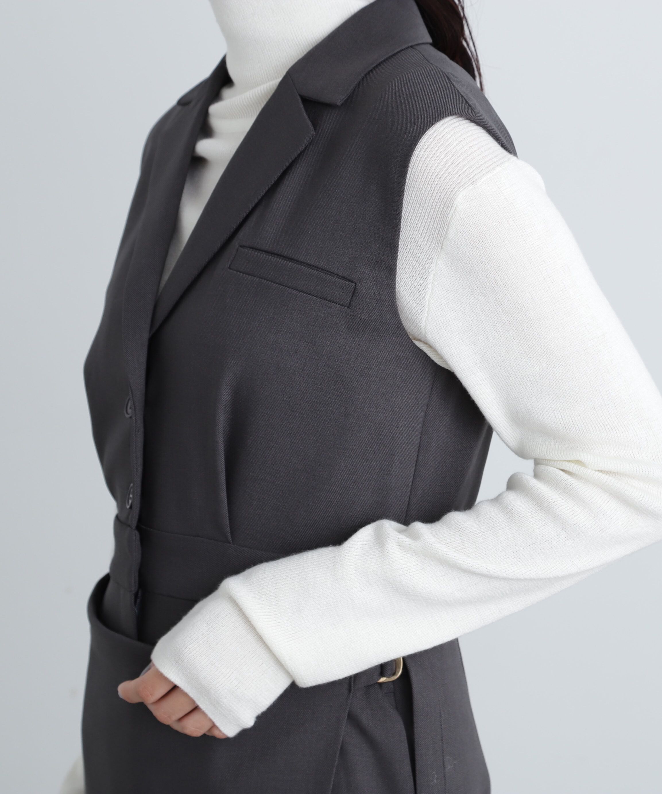  「ラップ風テイラードジャンパースカート」|ワンピース|