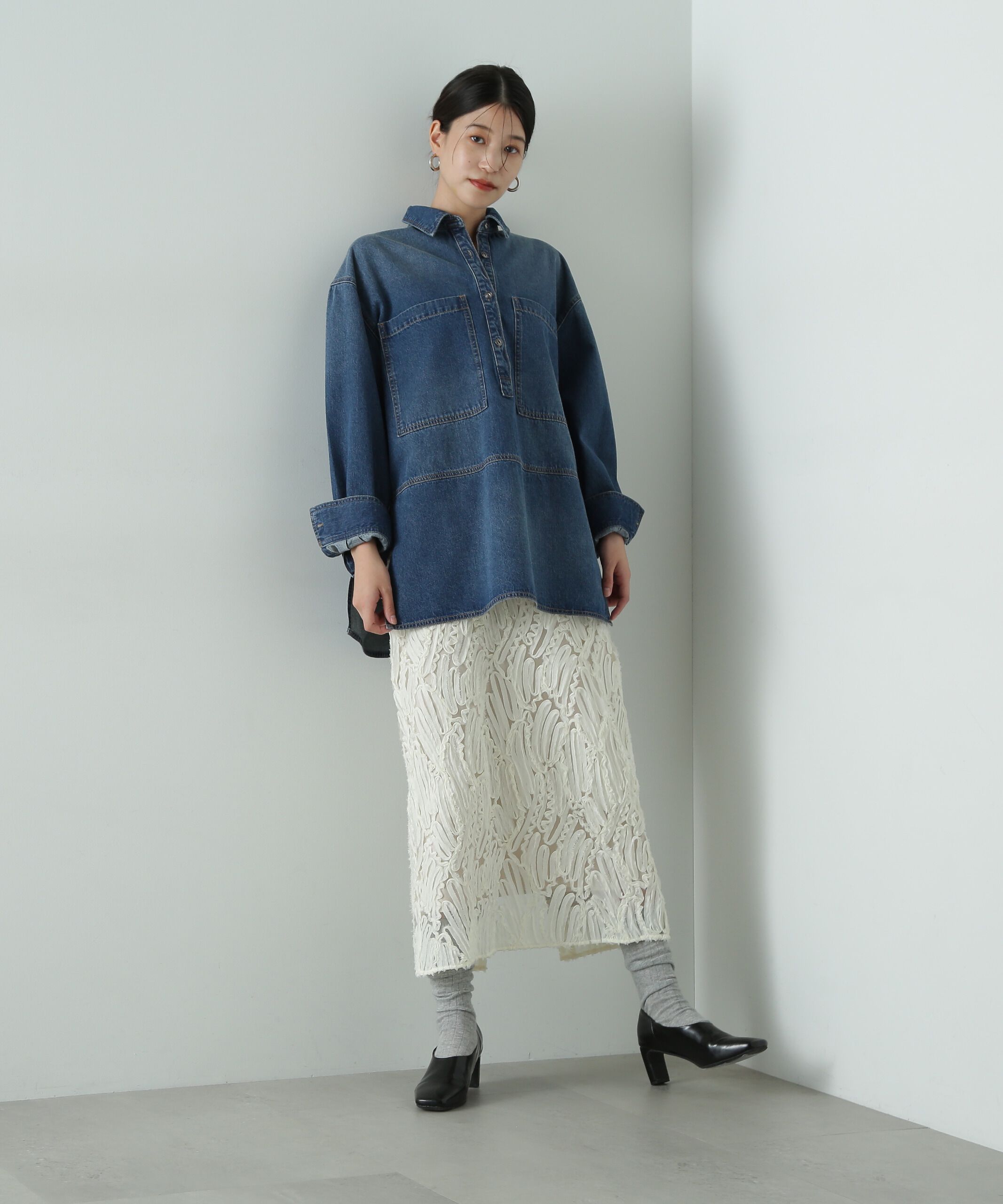  「サイドスリットオーバーサイズシャツ」|シャツ・ブラウス|