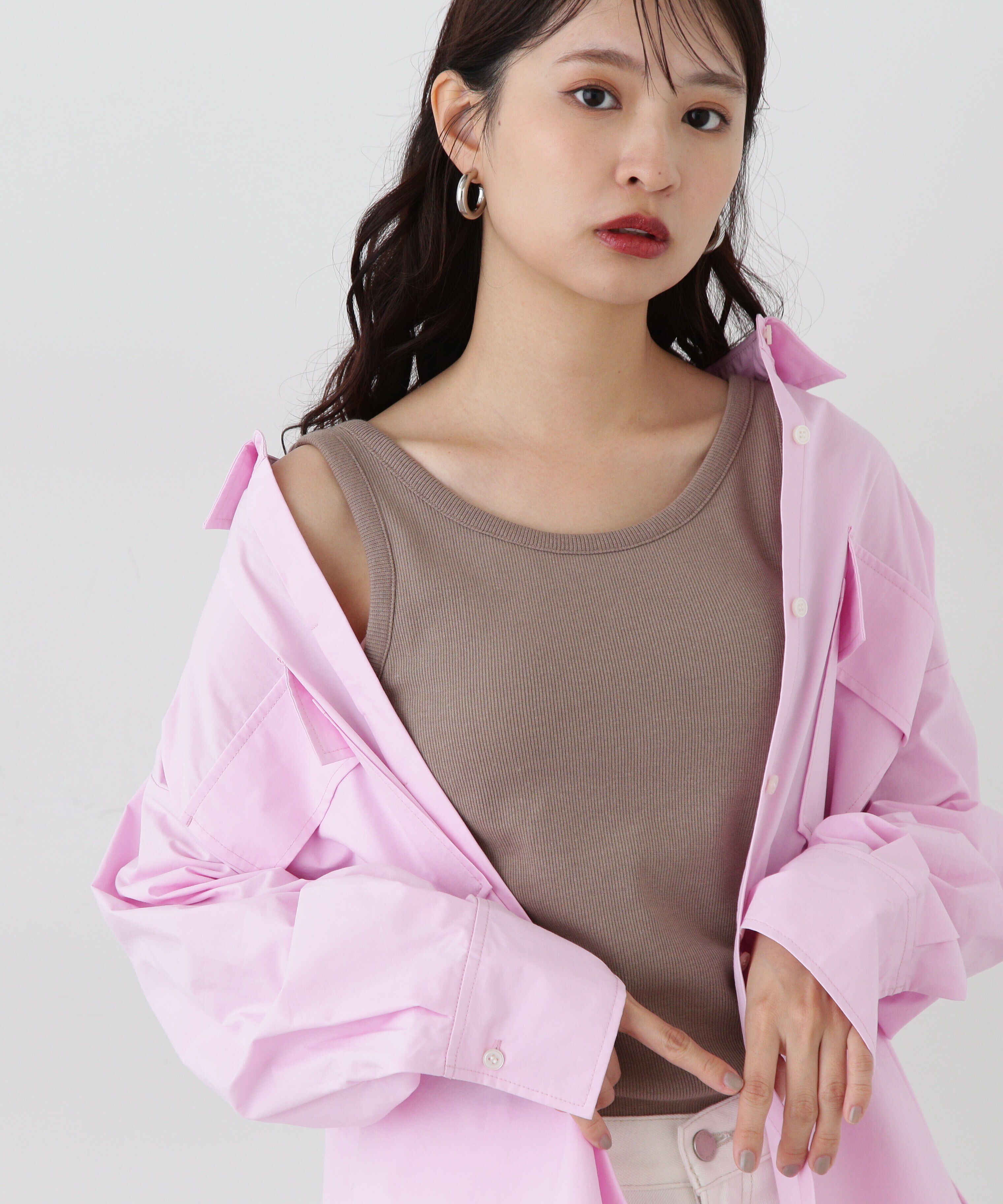  「カップツキテレコカットソー」|Tシャツ・カットソー|ブラウン