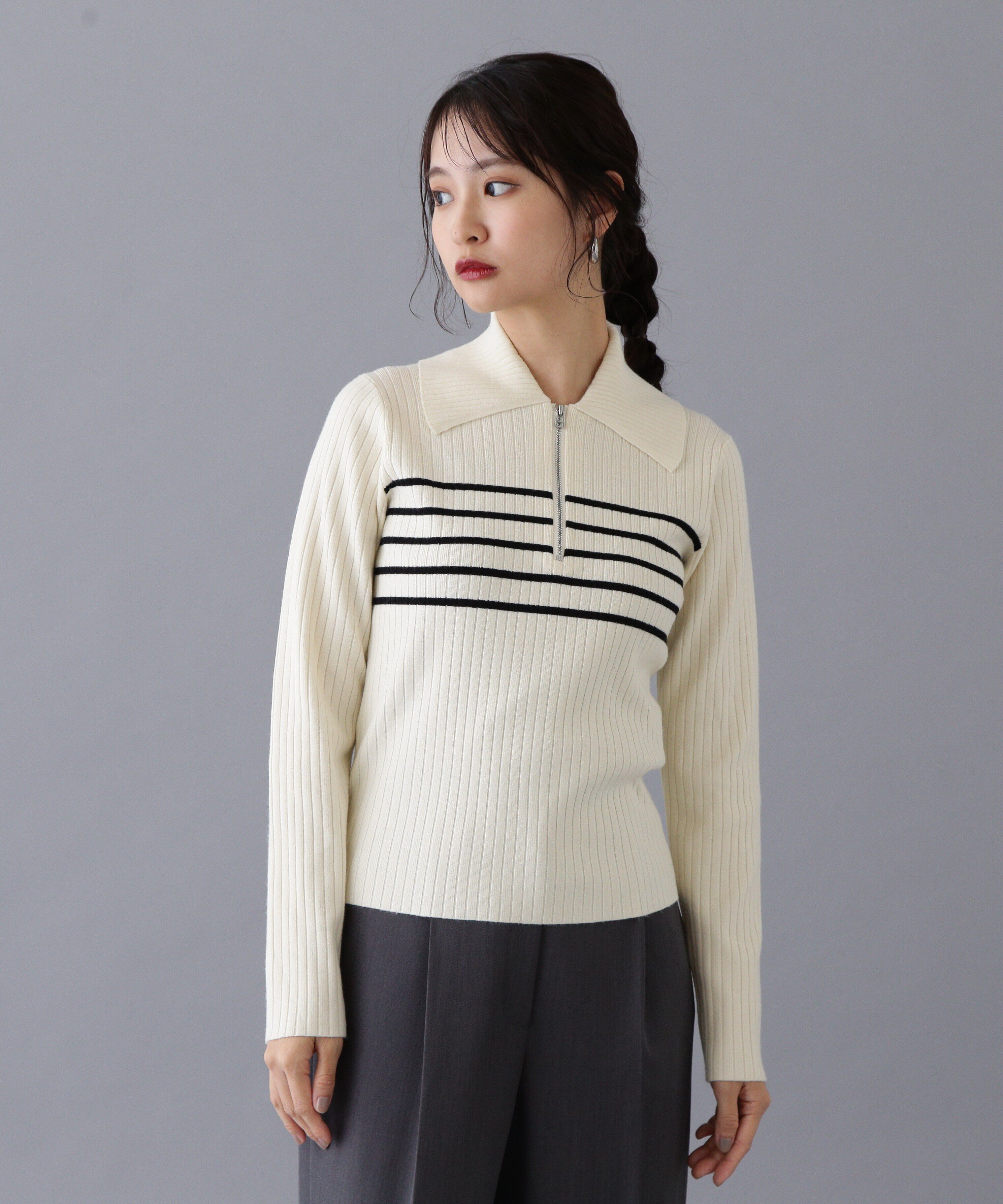  「ハーフジップニット」|ニット・セーター|