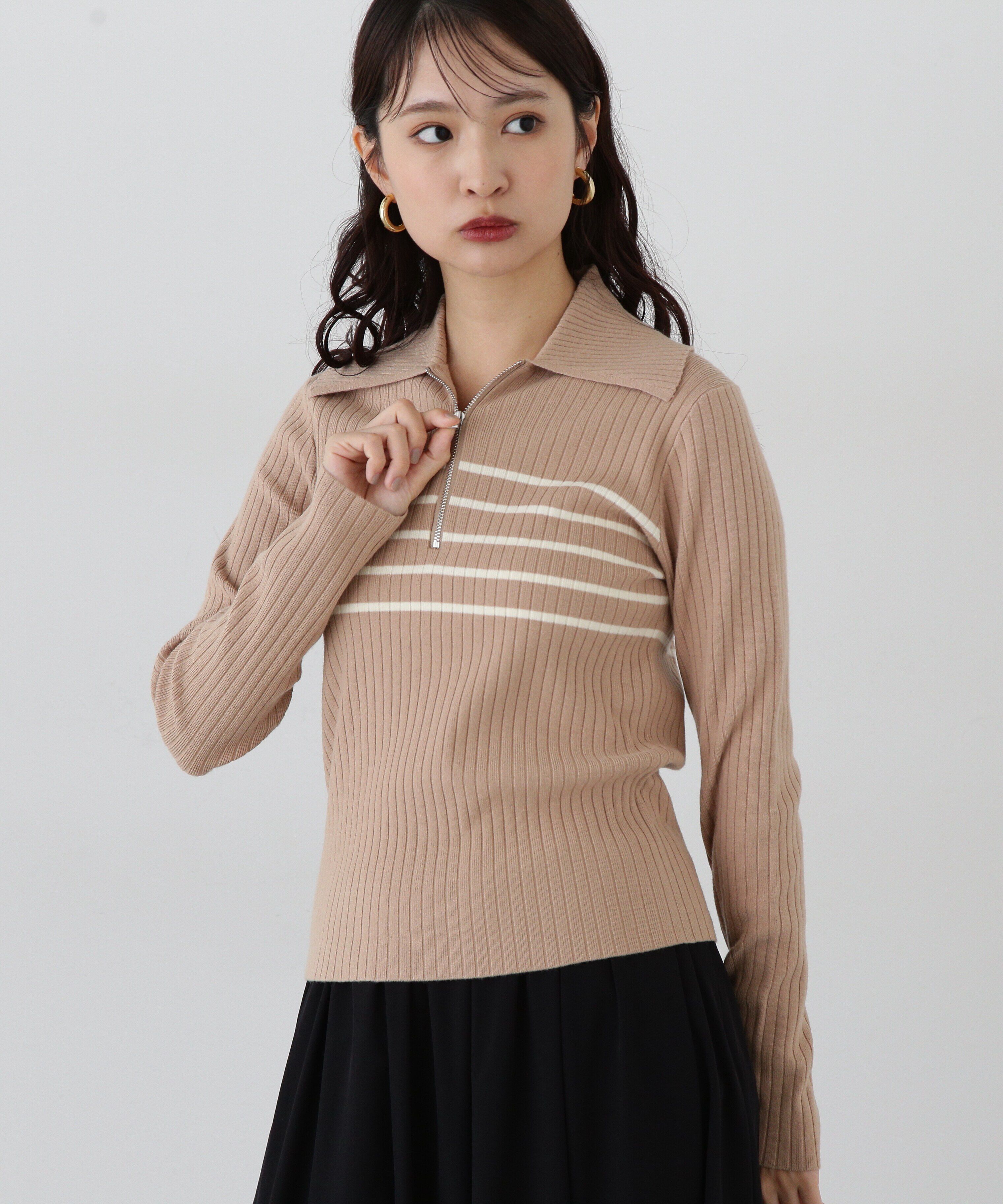  「ハーフジップニット」|ニット・セーター|