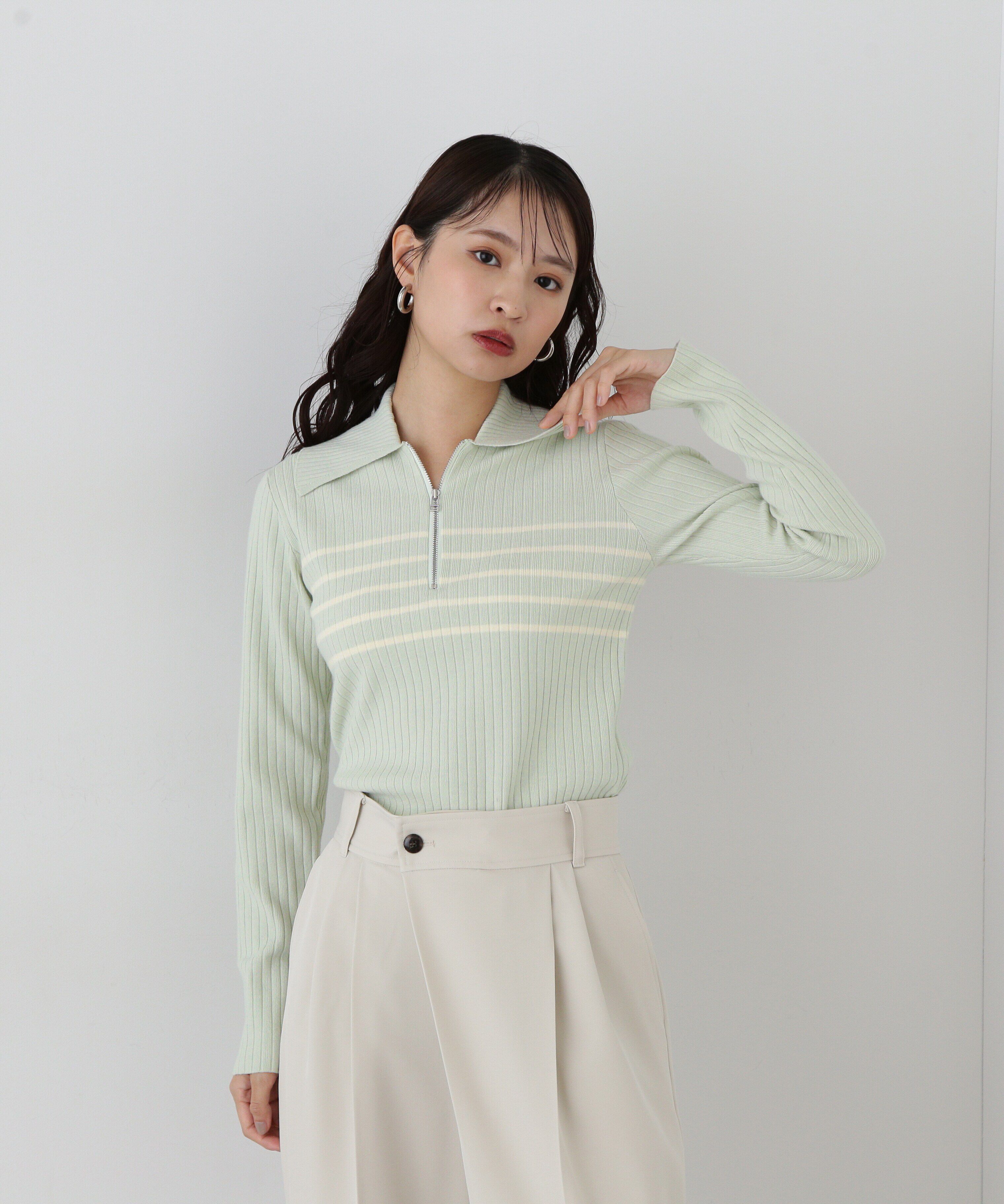  「ハーフジップニット」|ニット・セーター|