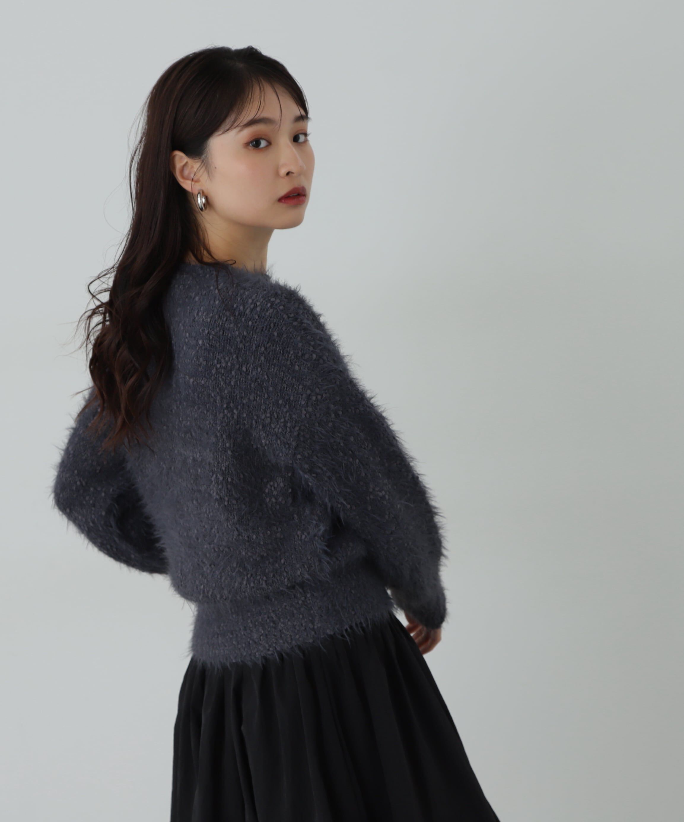  「クルーネックフェザーネップヤーンニット」|ニット・セーター|