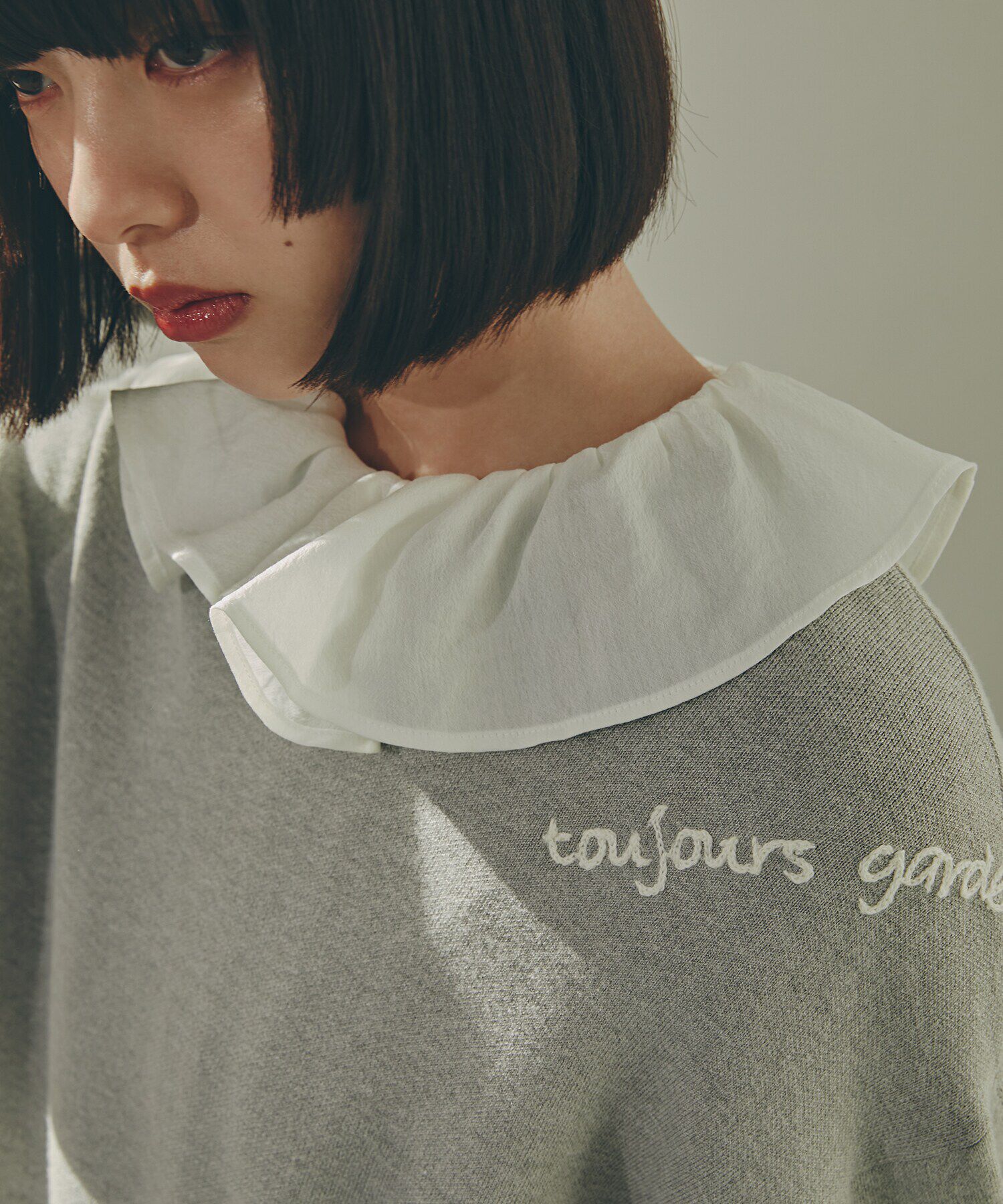  「ラッフルネックブラウス」|シャツ・ブラウス|