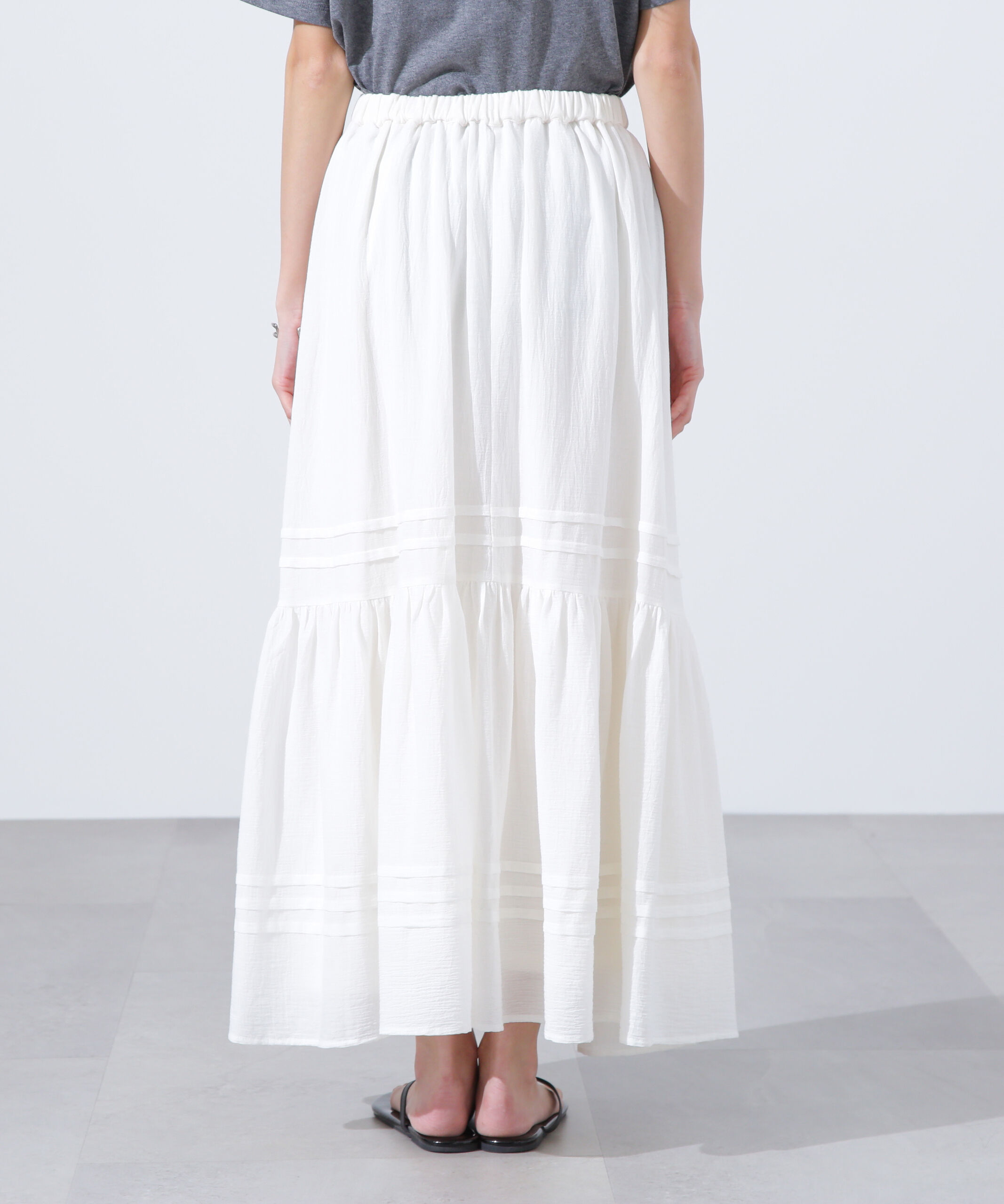  「楊柳切替ティアードスカート」|スカート|