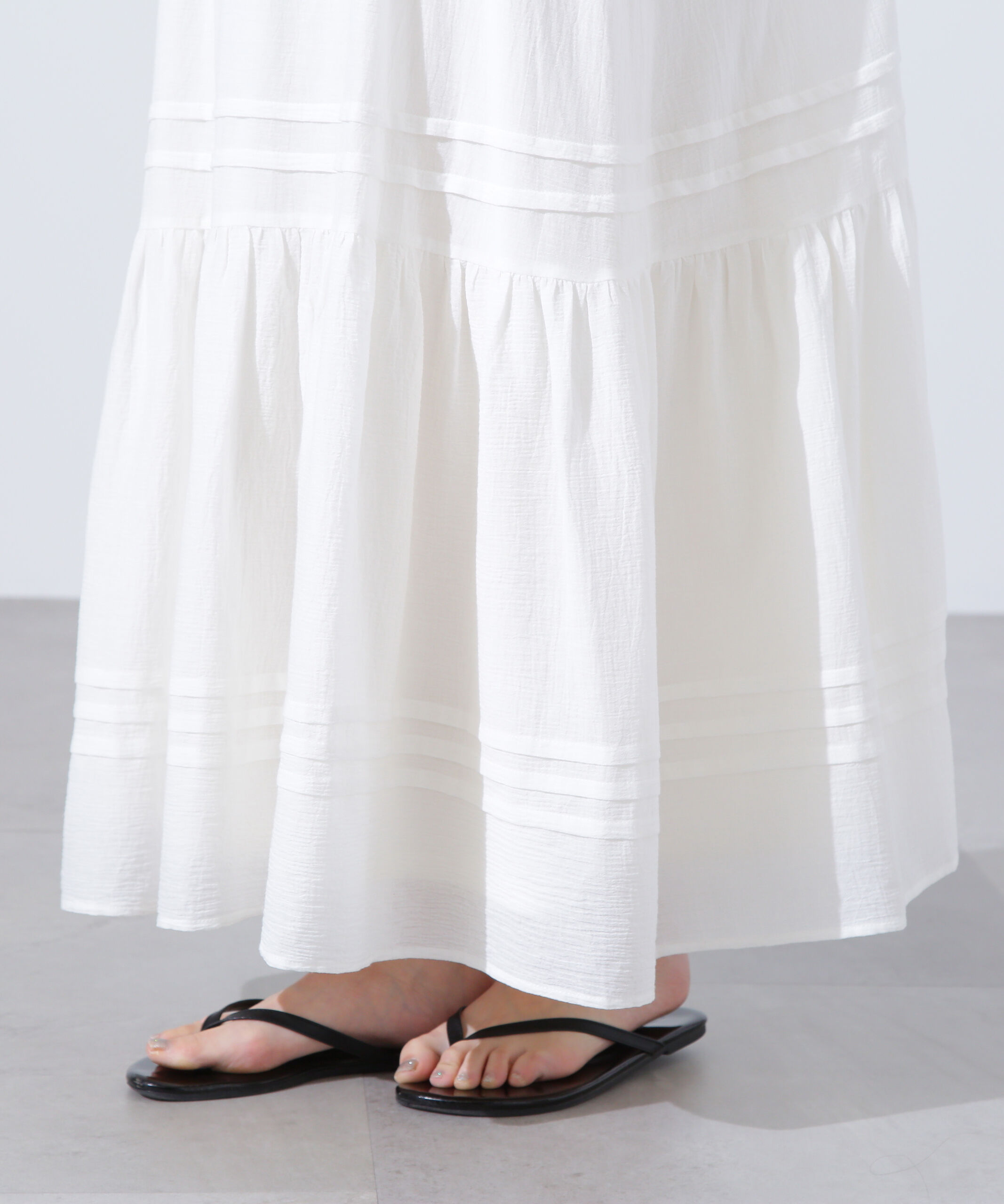  「楊柳切替ティアードスカート」|スカート|