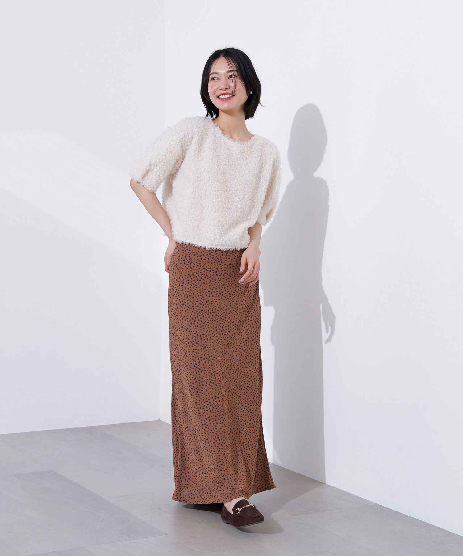  「アニマルプリントナロースカート」|スカート|