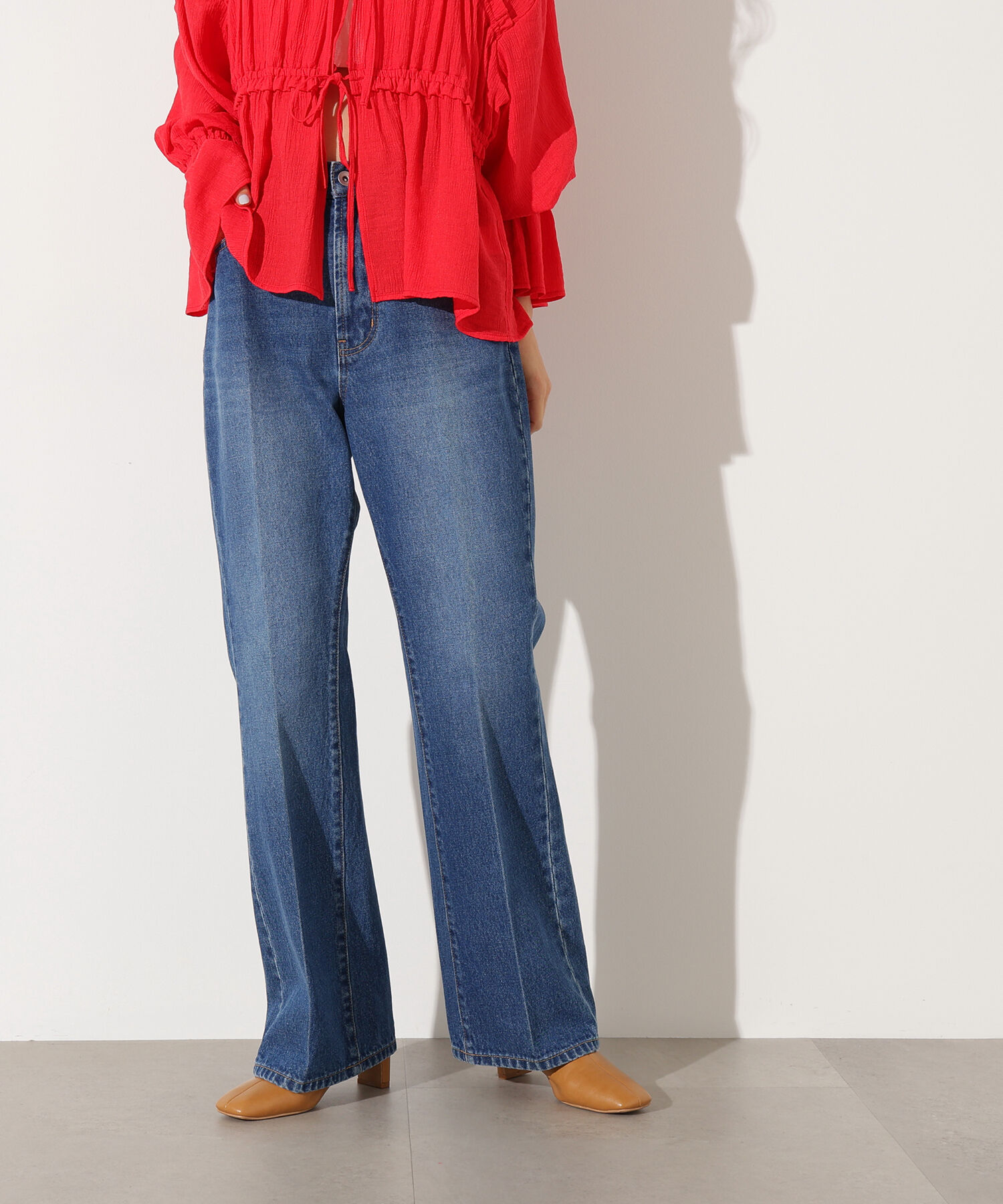  「センタープレスフレアデニムパンツ」|その他|