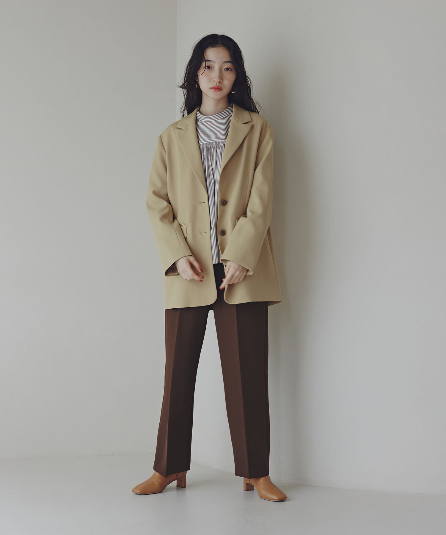  「ベーシックストレートパンツ」|その他|ブラウン