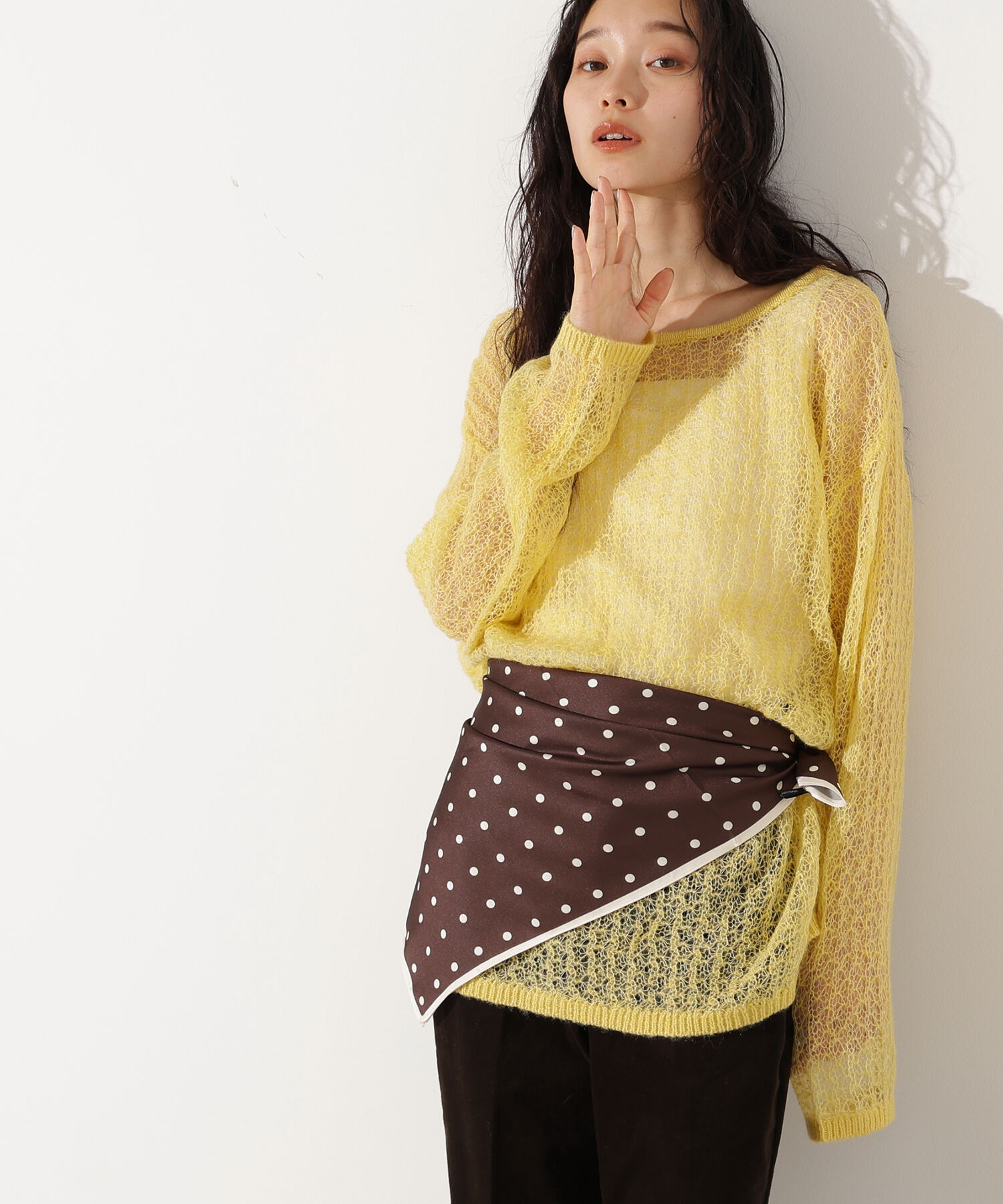  「モヘヤブレンドオーバーニット」|ニット・セーター|イエロー