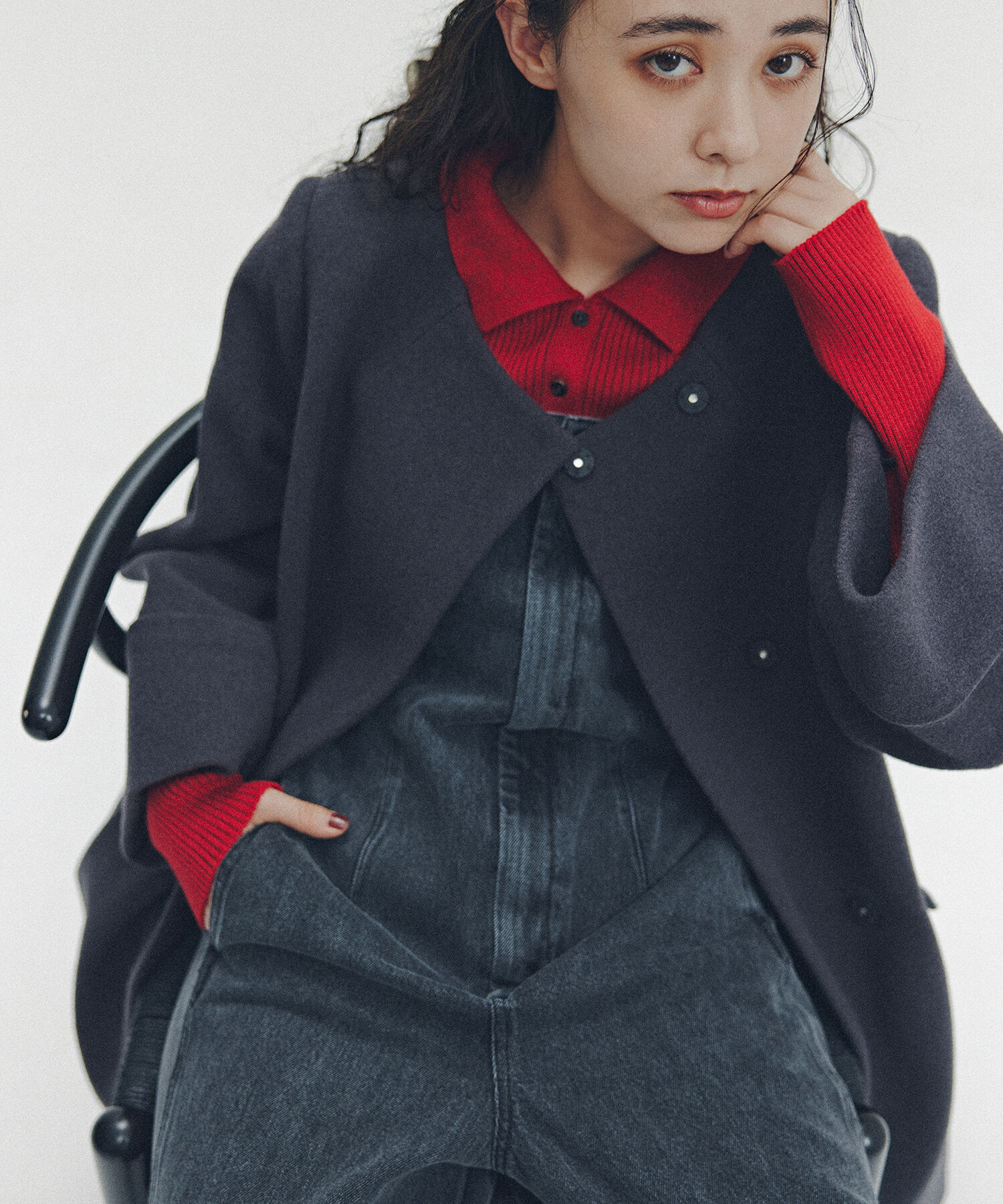  「ポロカラーリブニット」|ニット・セーター|