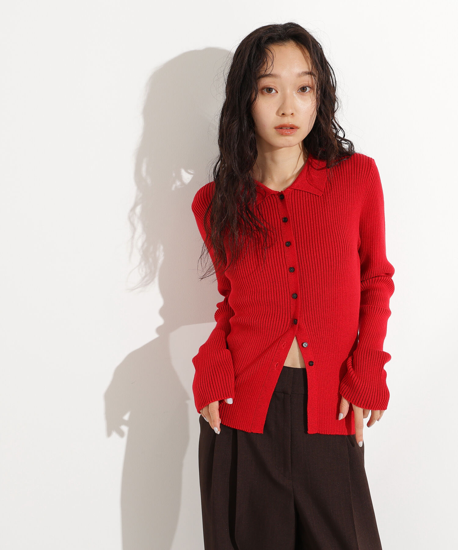  「ポロカラーリブニット」|ニット・セーター|