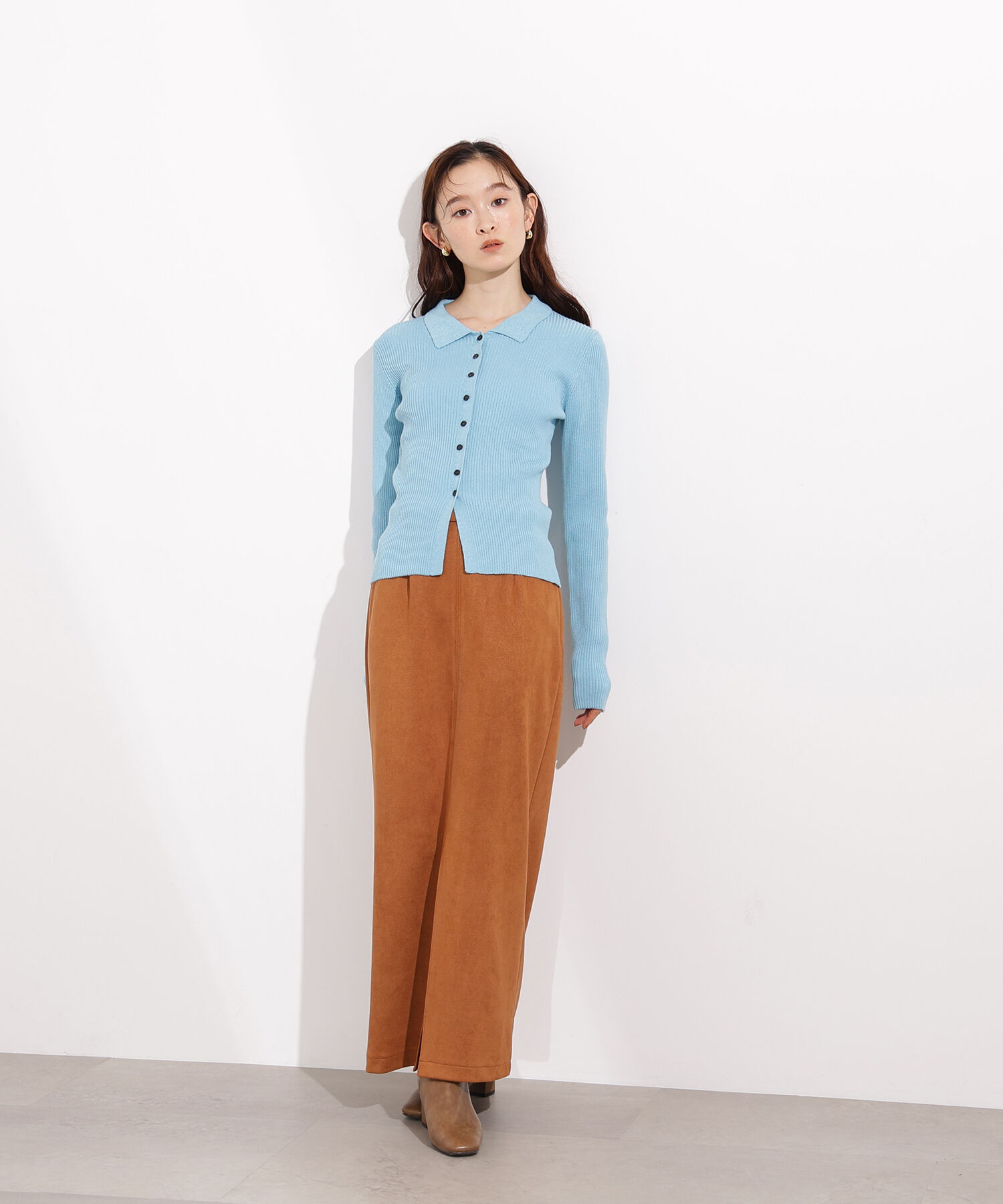  「ポロカラーリブニット」|ニット・セーター|