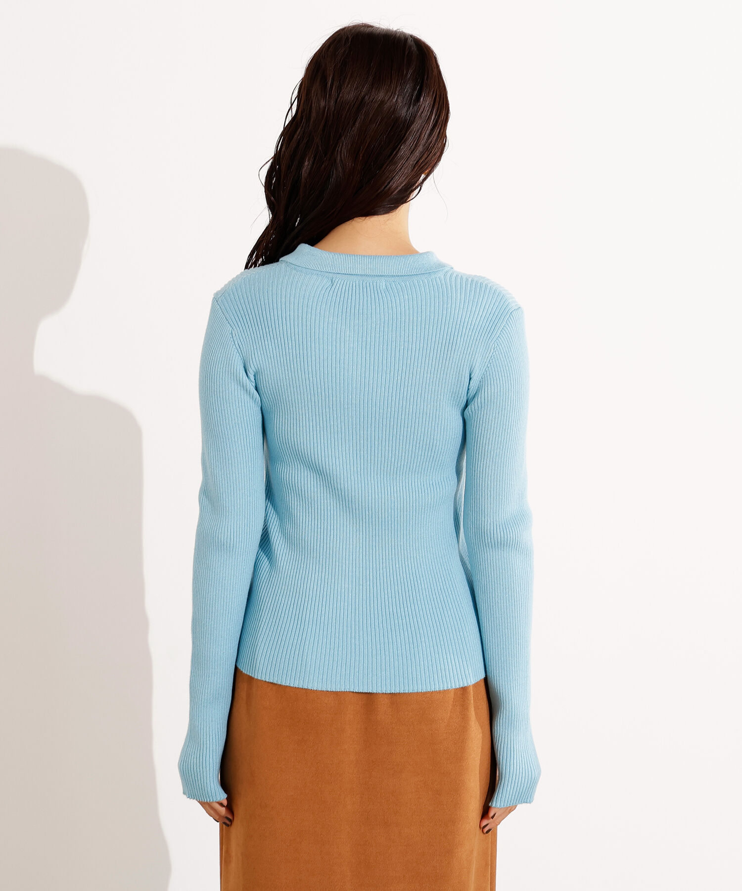  「ポロカラーリブニット」|ニット・セーター|