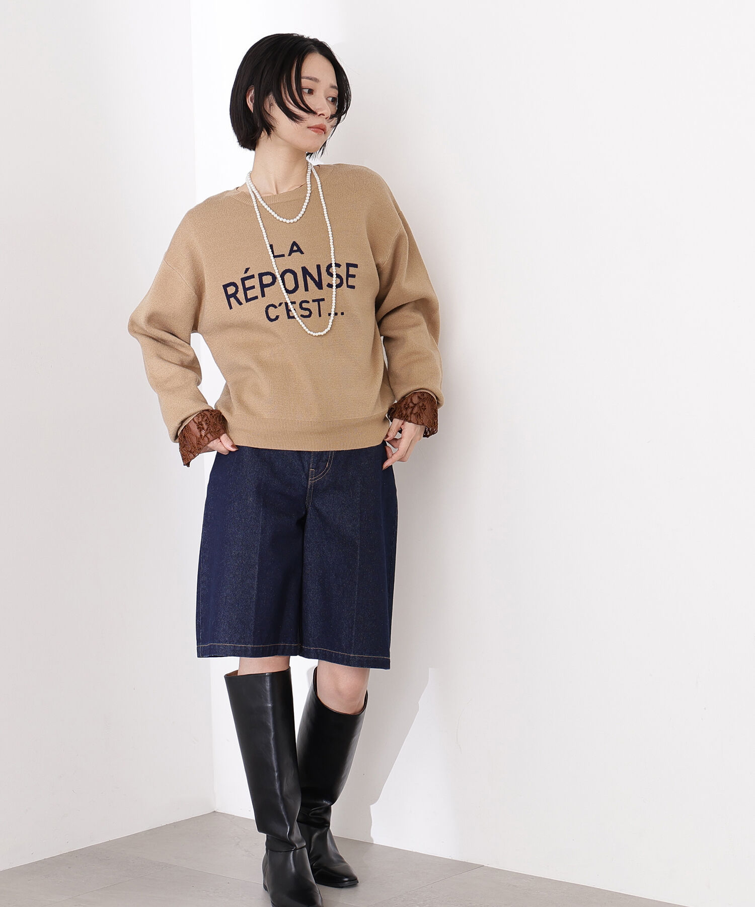  「フレンチロゴジャガードニット」|ニット・セーター|