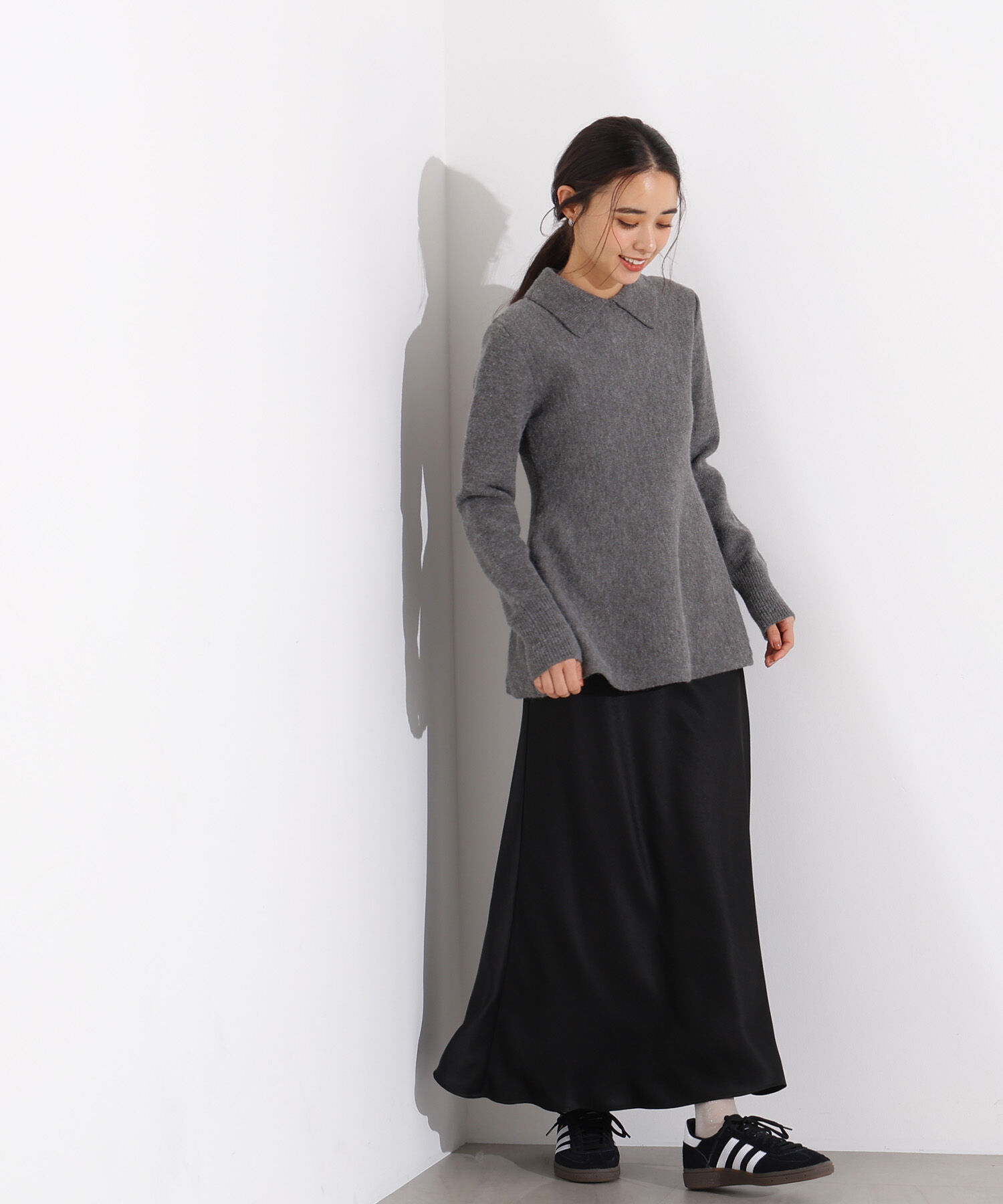  「襟付きペプラムニット」|ニット・セーター|