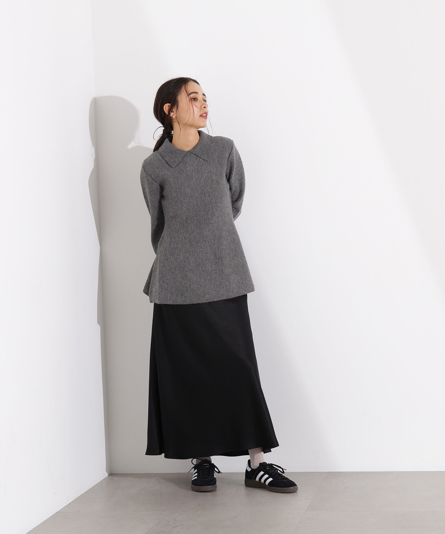  「襟付きペプラムニット」|ニット・セーター|