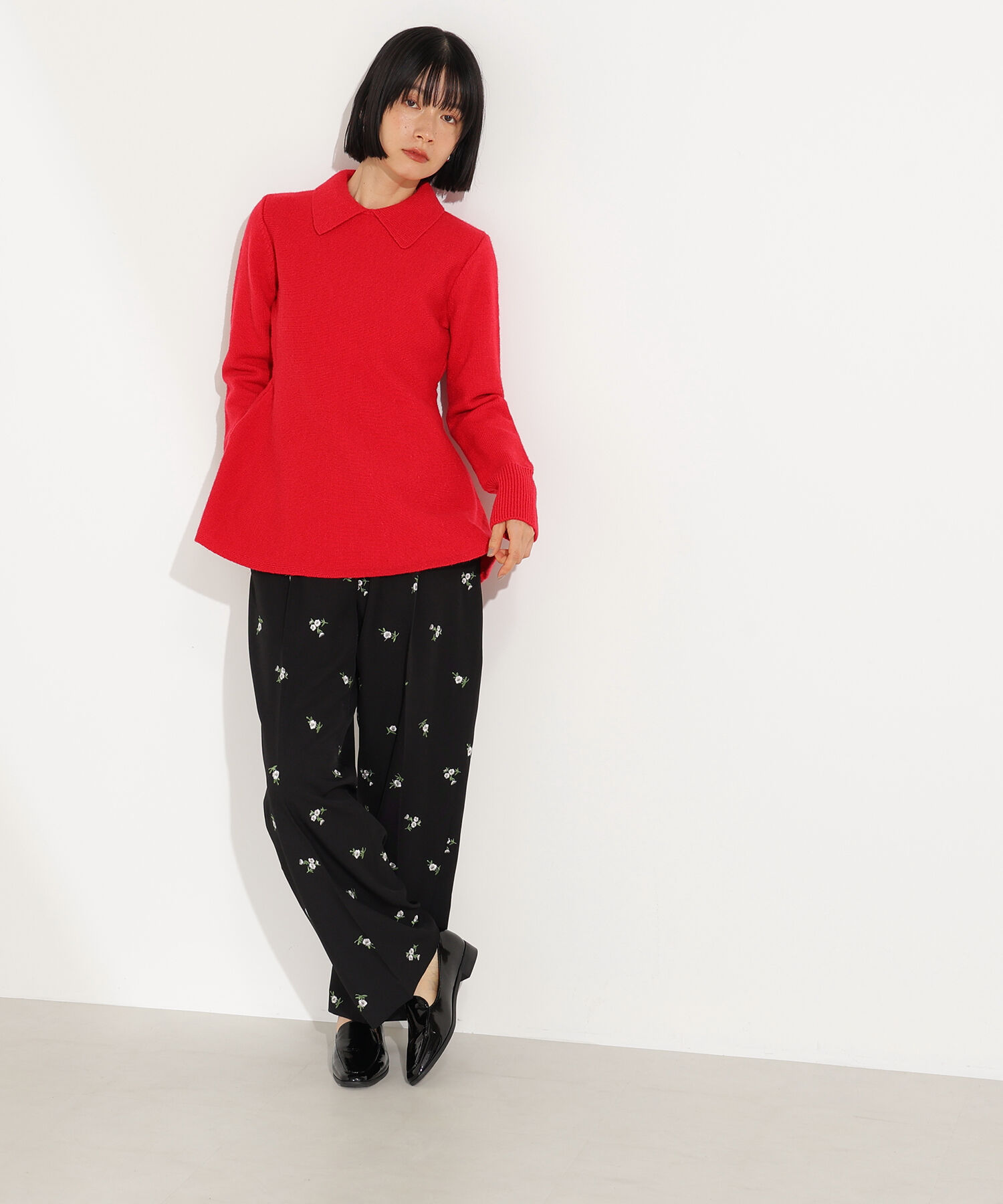  「襟付きペプラムニット」|ニット・セーター|