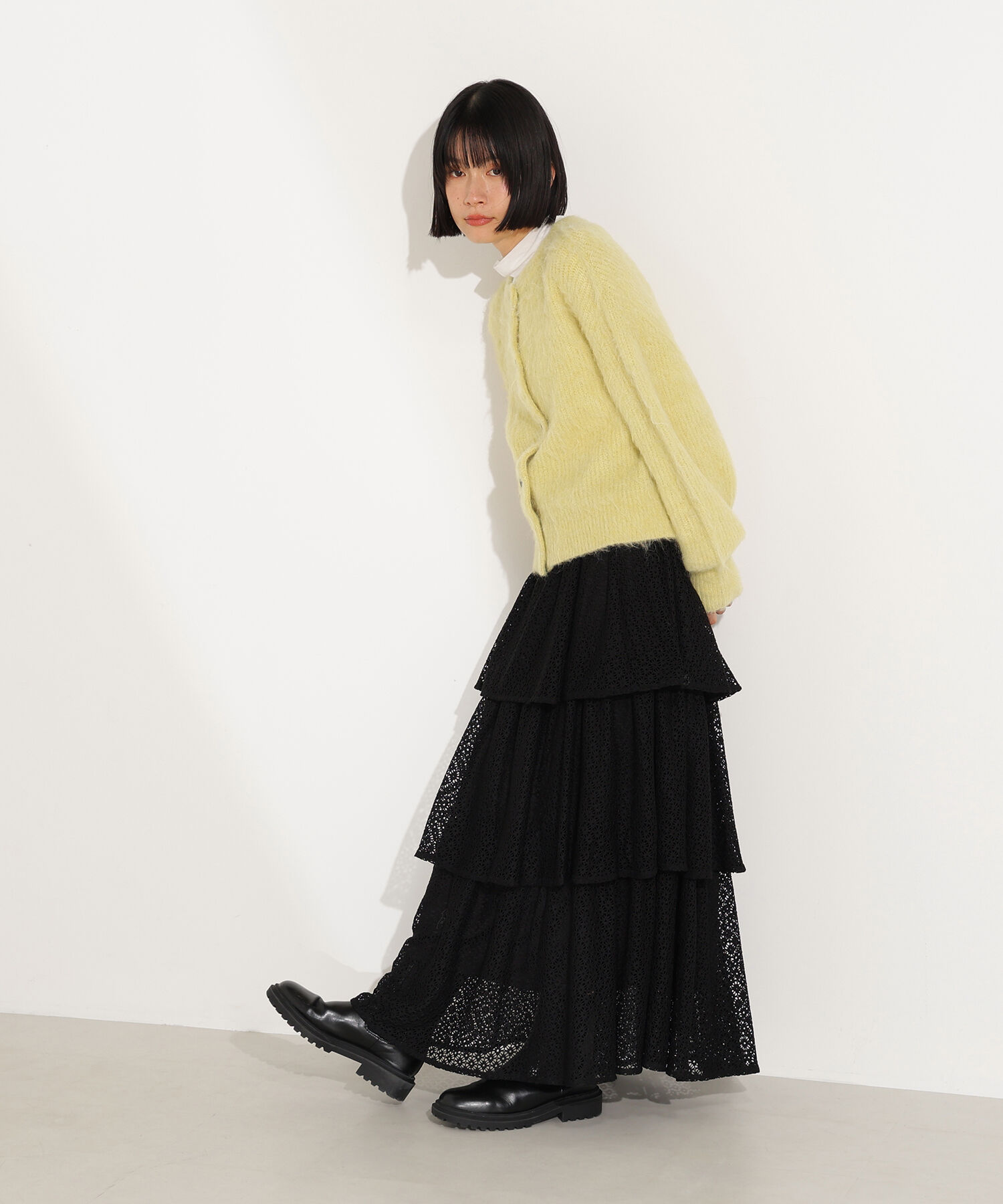  「クルーネックフェザーカーディガン」|ニット・セーター|