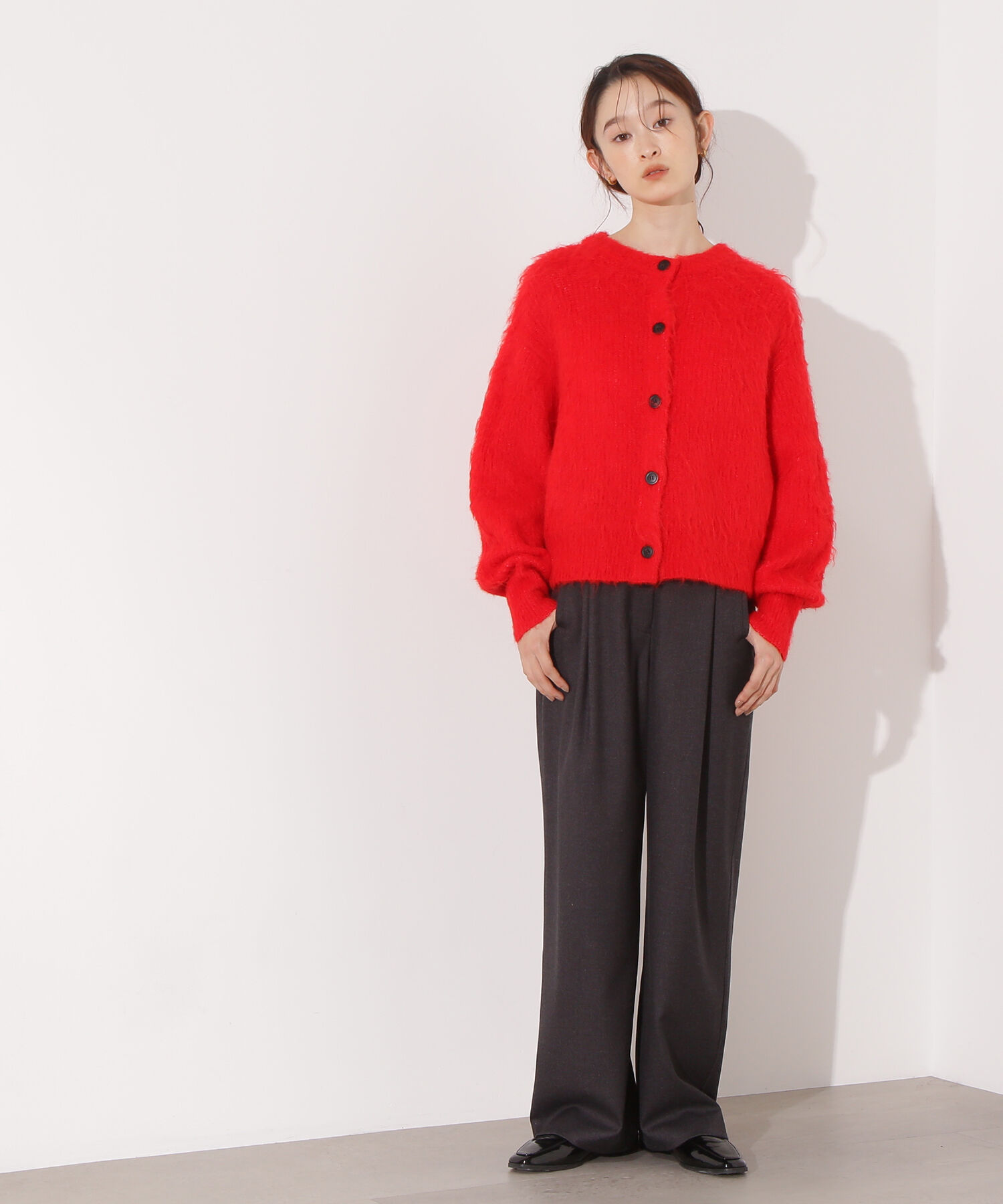  「クルーネックフェザーカーディガン」|ニット・セーター|