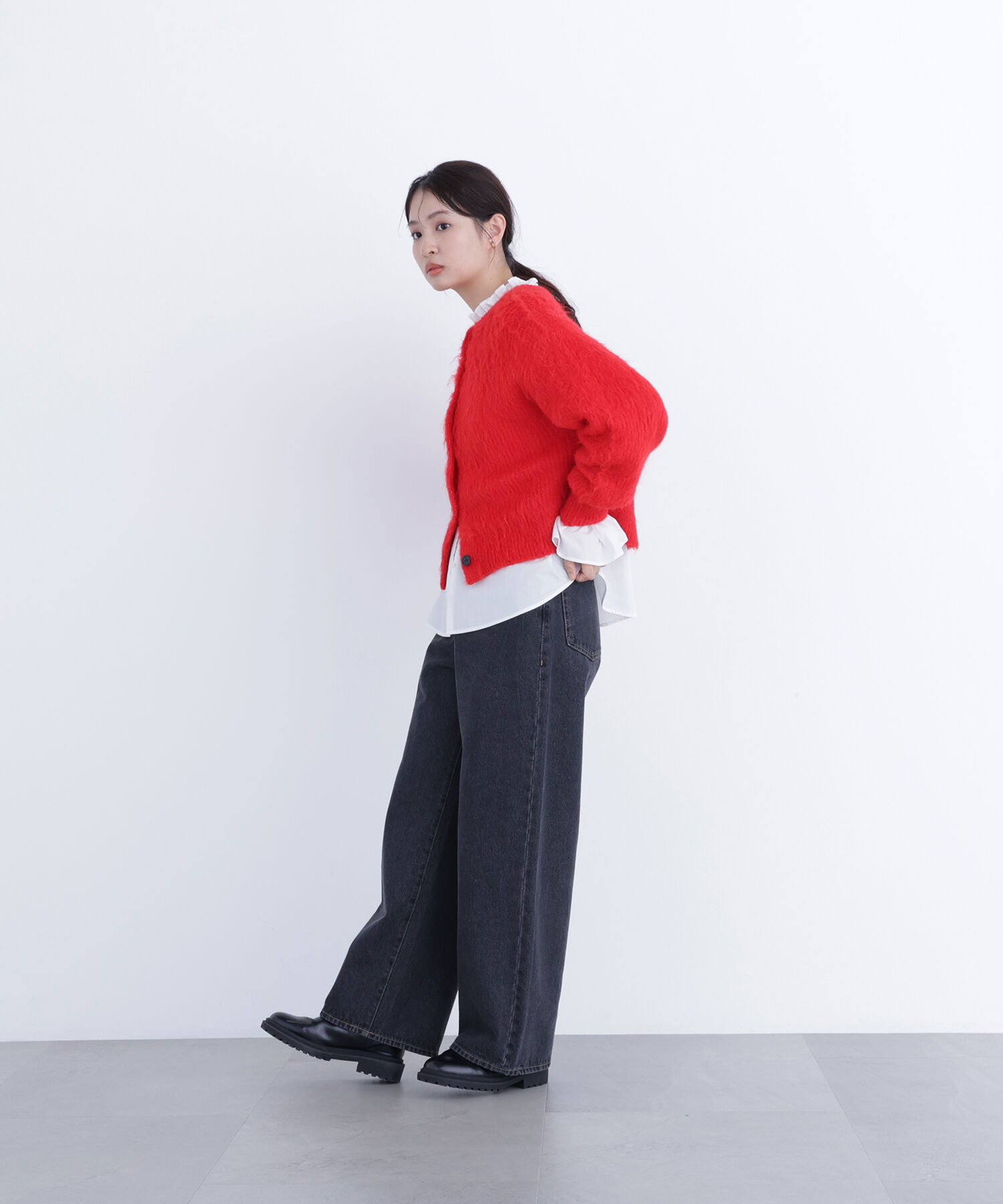  「クルーネックフェザーカーディガン」|ニット・セーター|