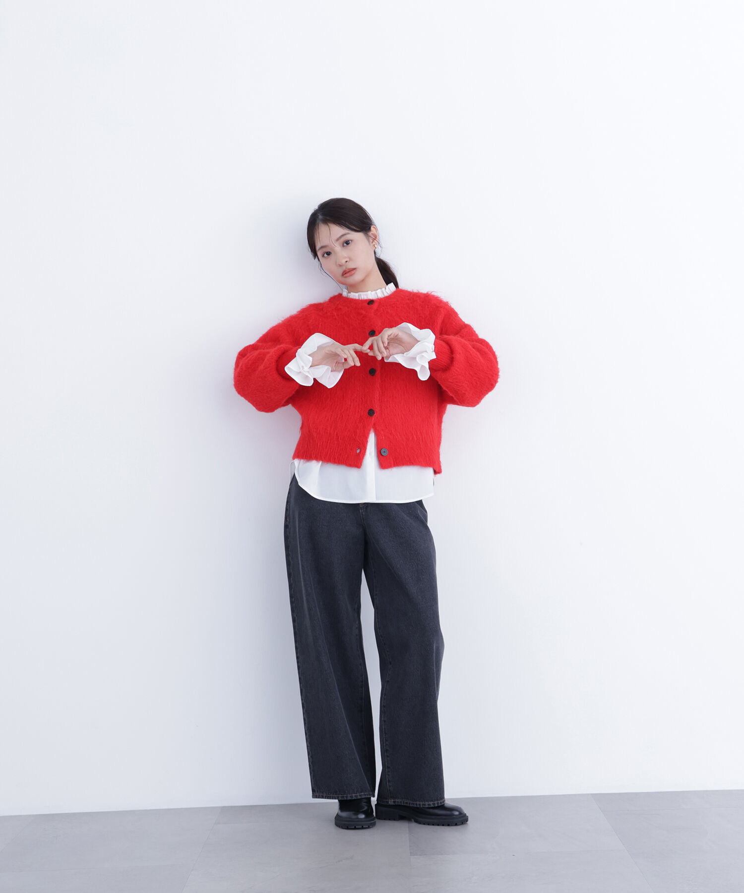  「クルーネックフェザーカーディガン」|ニット・セーター|