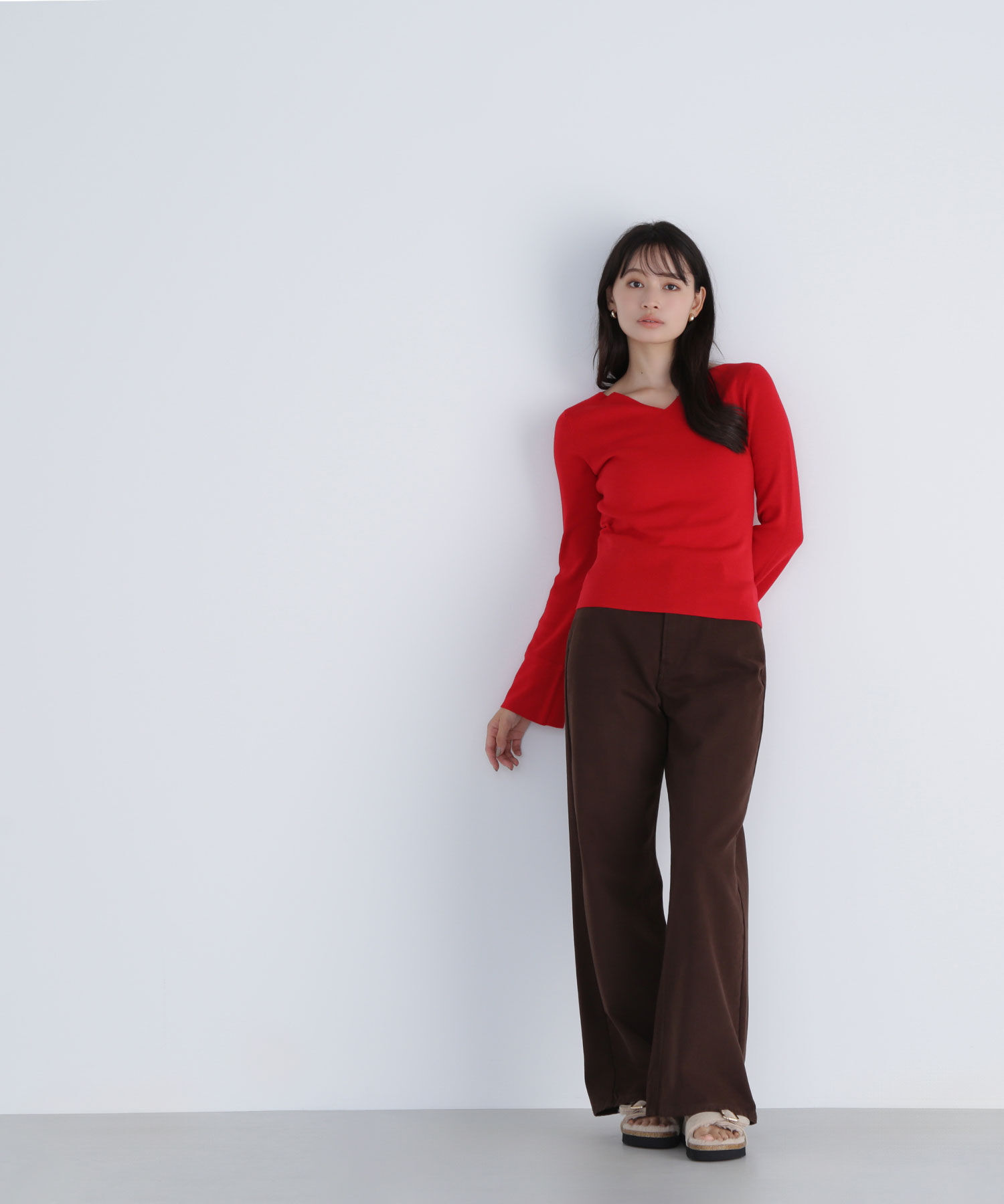  「ニュアンスネックフレアスリーブニット」|ニット・セーター|