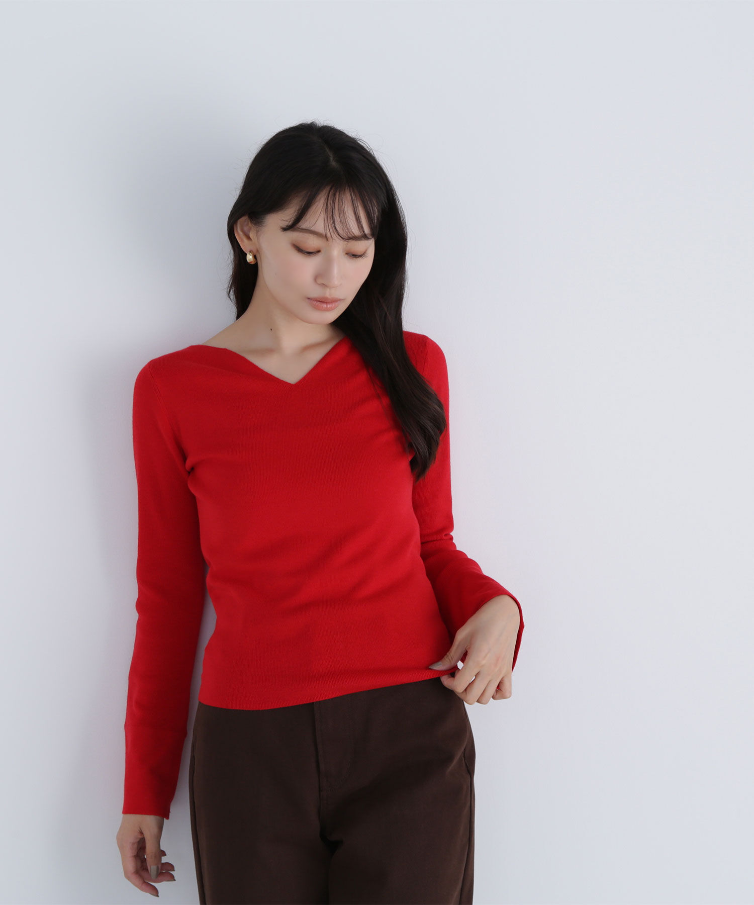  「ニュアンスネックフレアスリーブニット」|ニット・セーター|