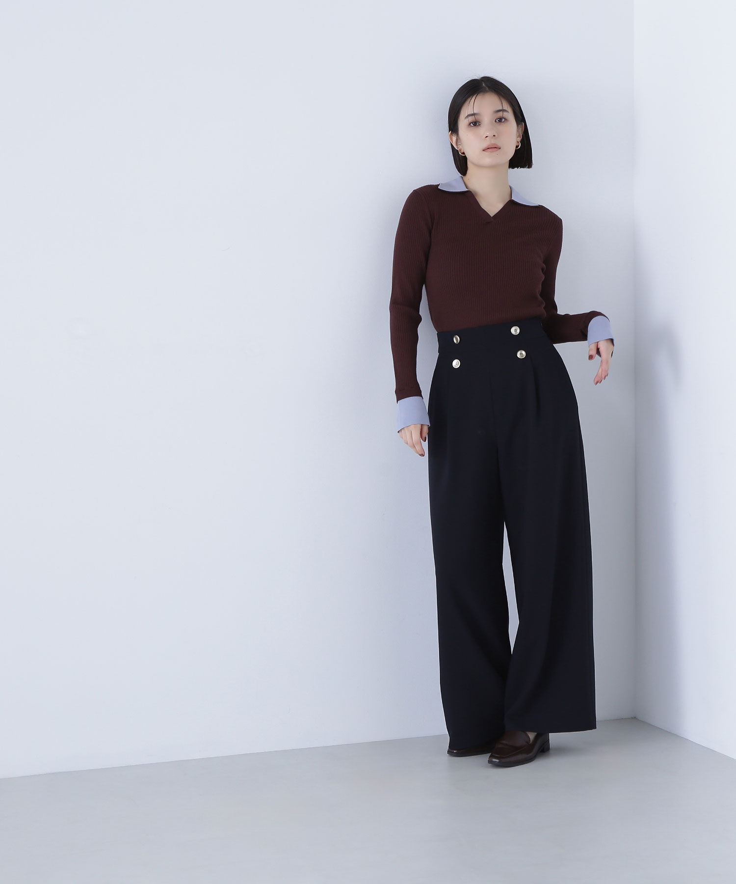  「＜骨格ウェーブ＞ハイウエストマリンパンツ」|その他|