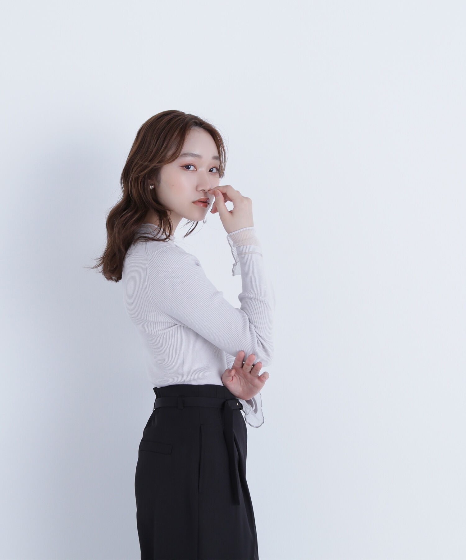  「&ldquo;さりげな&rdquo;シアースリーブニット」|ニット・セーター|