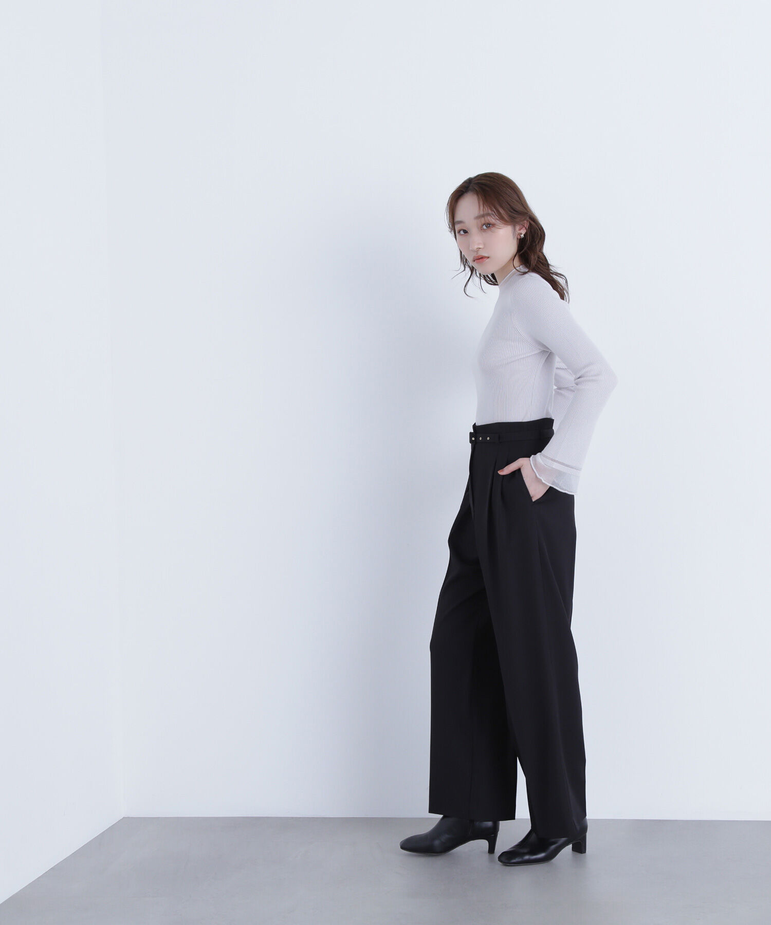  「&ldquo;さりげな&rdquo;シアースリーブニット」|ニット・セーター|