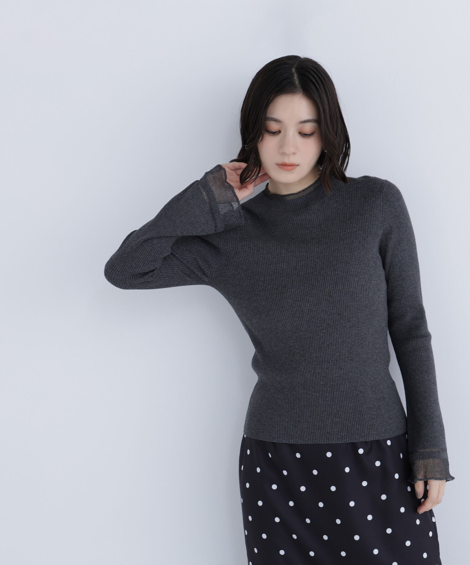  「&ldquo;さりげな&rdquo;シアースリーブニット」|ニット・セーター|